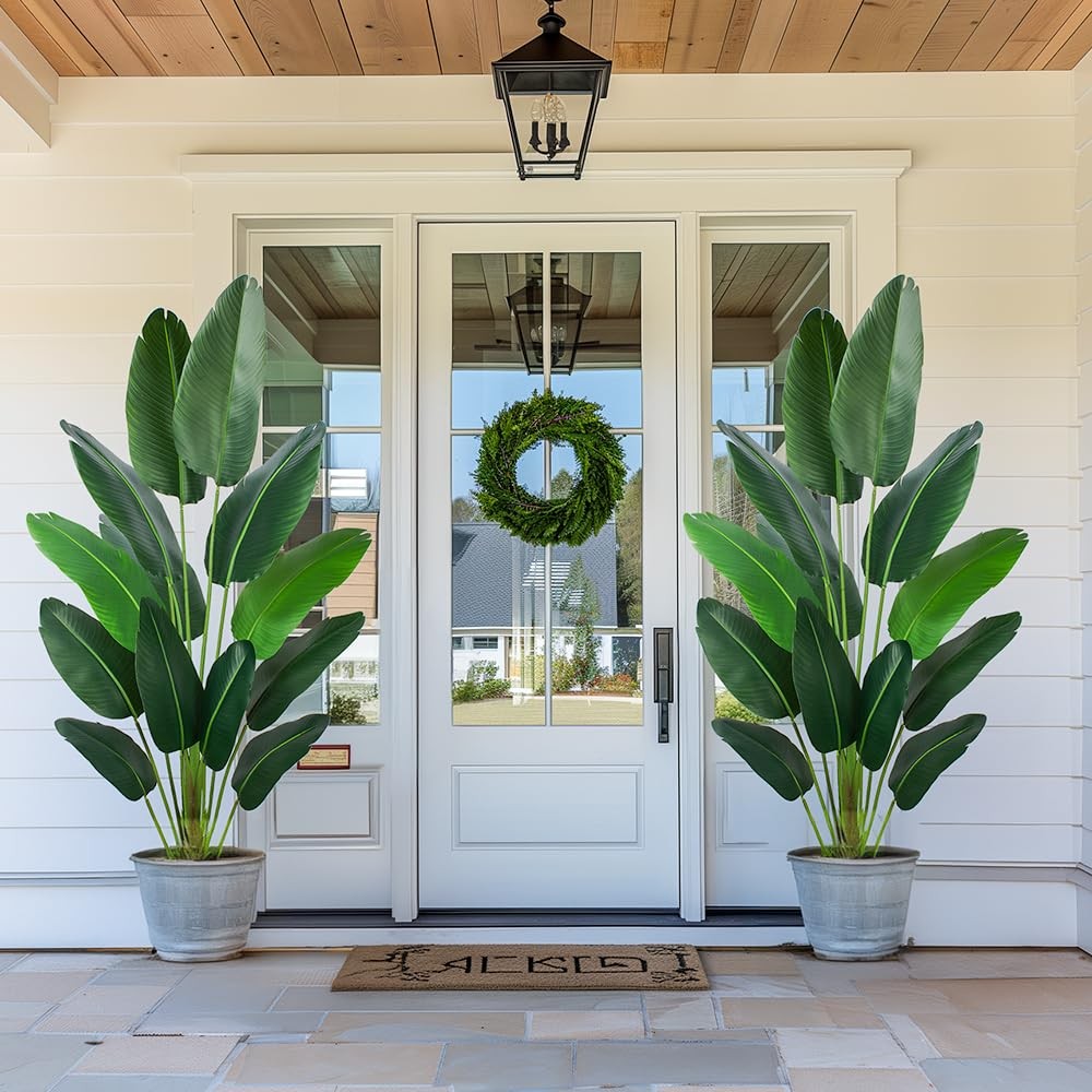 Artificial Bird of Paradise Plant 6 Ft Tall Fake Banana Leaf Plant for Indoor…
