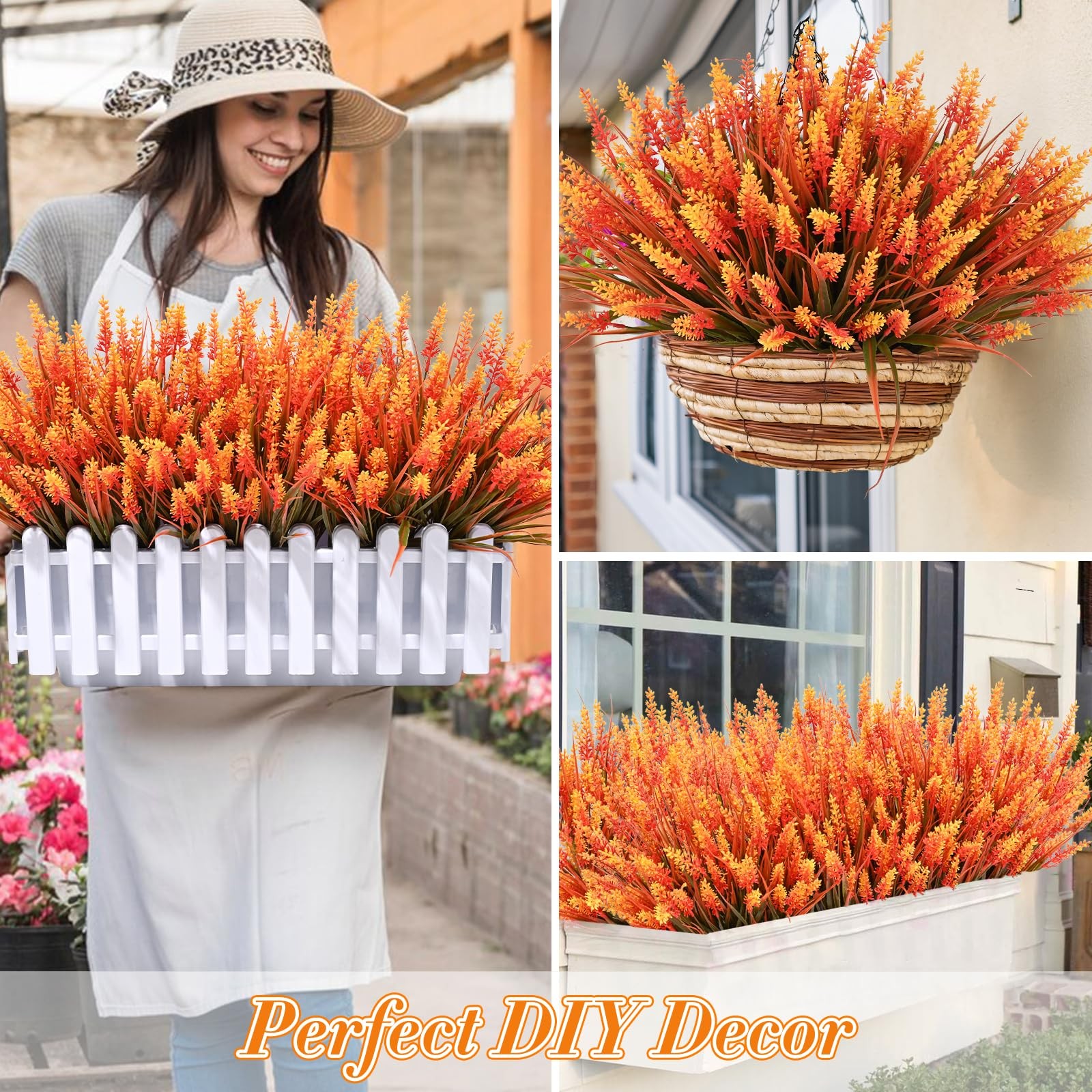 Fake Mums Fall Decor, 36 Bundles UV Resistant Faux Mums for Outdoor Planters,…