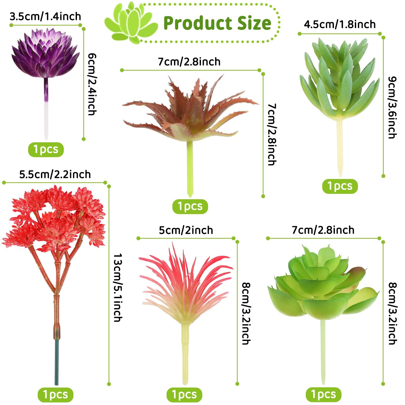 Artificial Succulent Plants Mini Fake Succulents Plants for DIY Crafting Decor