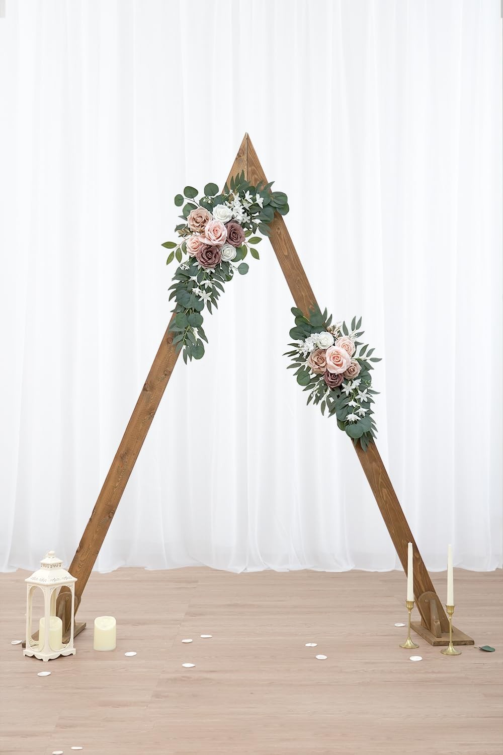 Wedding Arch Flowers (Pack of 2), Artificial Dusty Rose Flowers for Wedding
