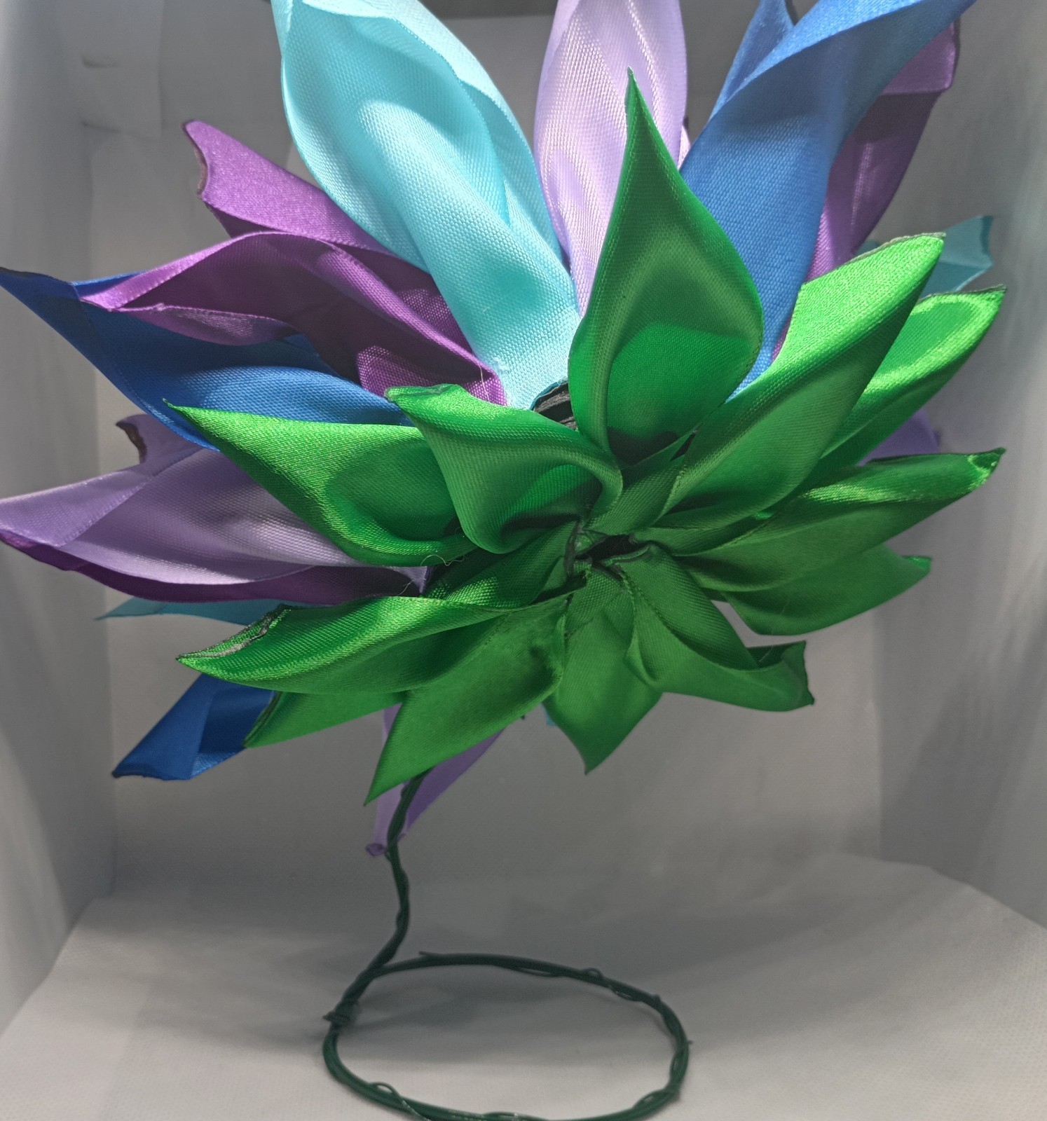 Blue & Purple Eternal Ribbon Flower Artificial Flowers for Decoration