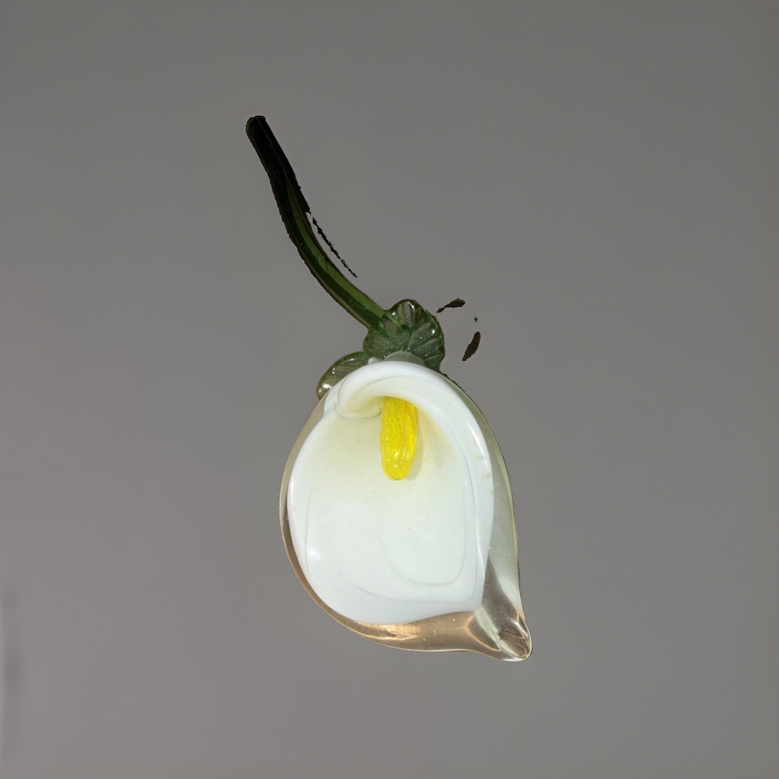 Glass Lily Glass Long Stem White Calla Lily Flower Decoration 14”