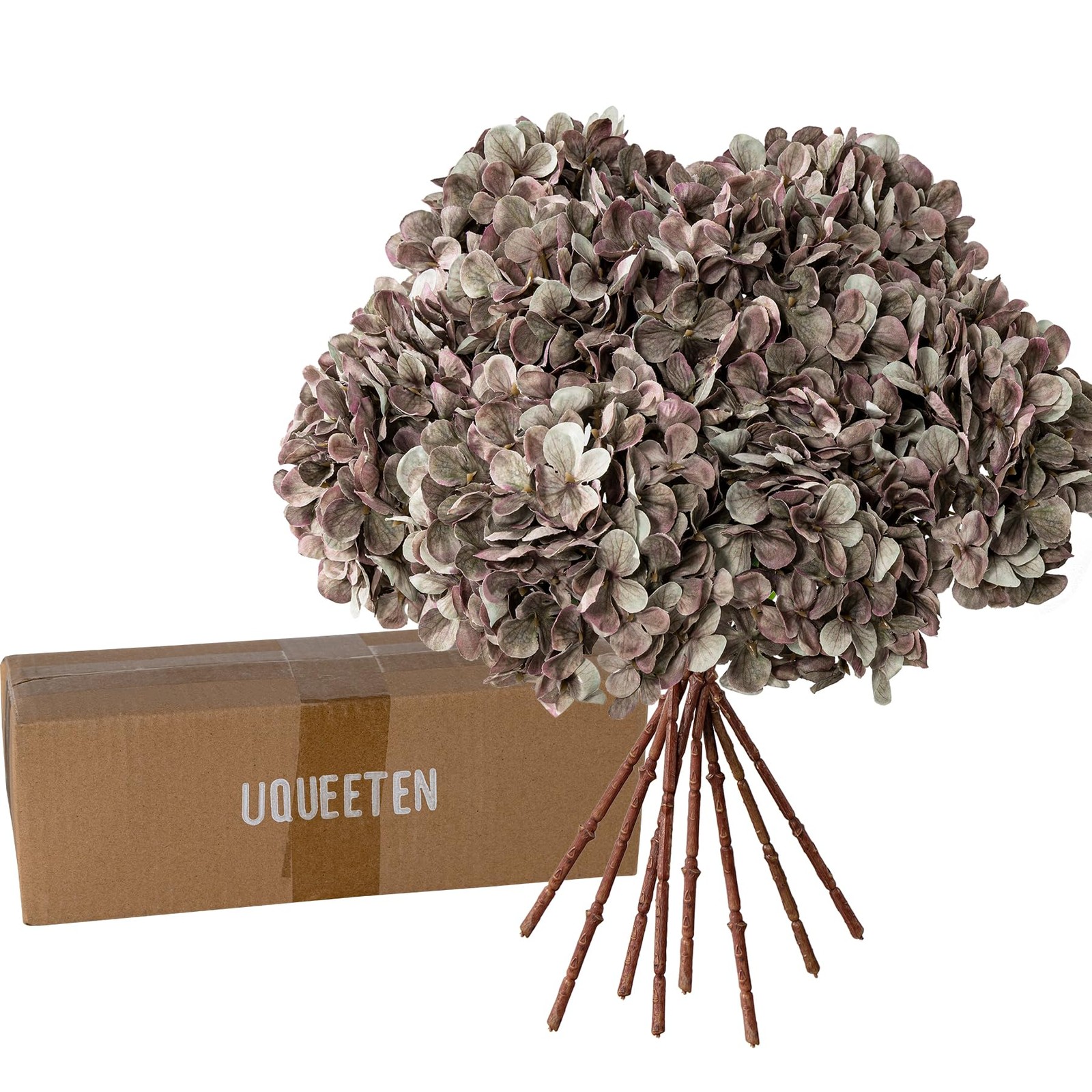 Artificial Flower Fake Silk Hydrangea Heads Bouquet with Stems Bulk for Fall …