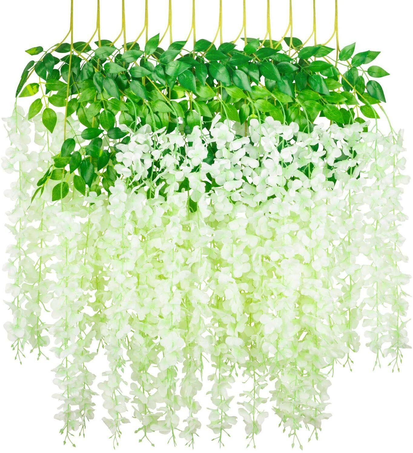 3.6Ft Artificial Wisteria Vine Ratta Hanging Garland Silk Flowers Wedding Decor