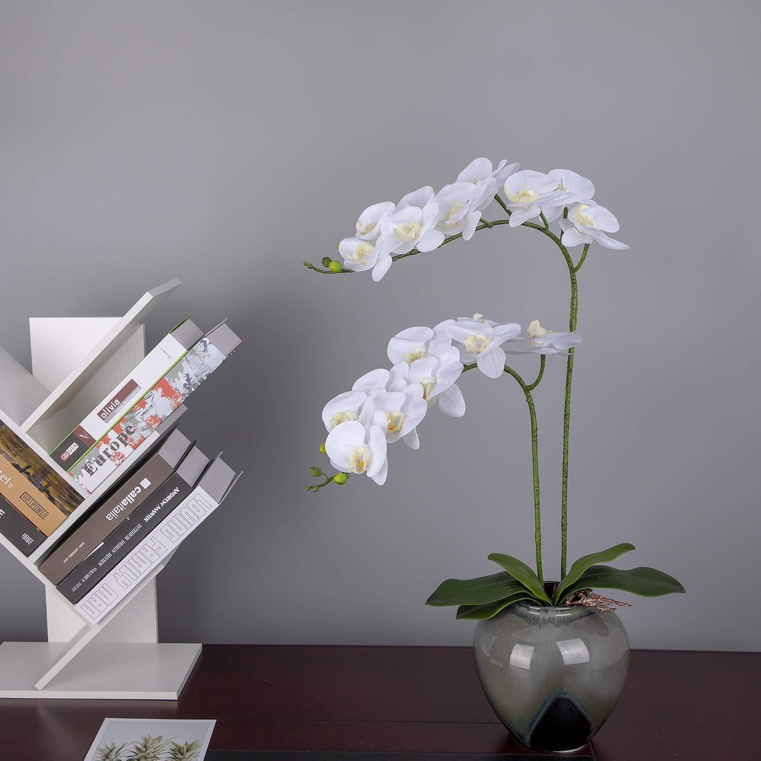 Stunning 2pcs Large White Orchid Stems – Realistic Touch for Weddings & Offices