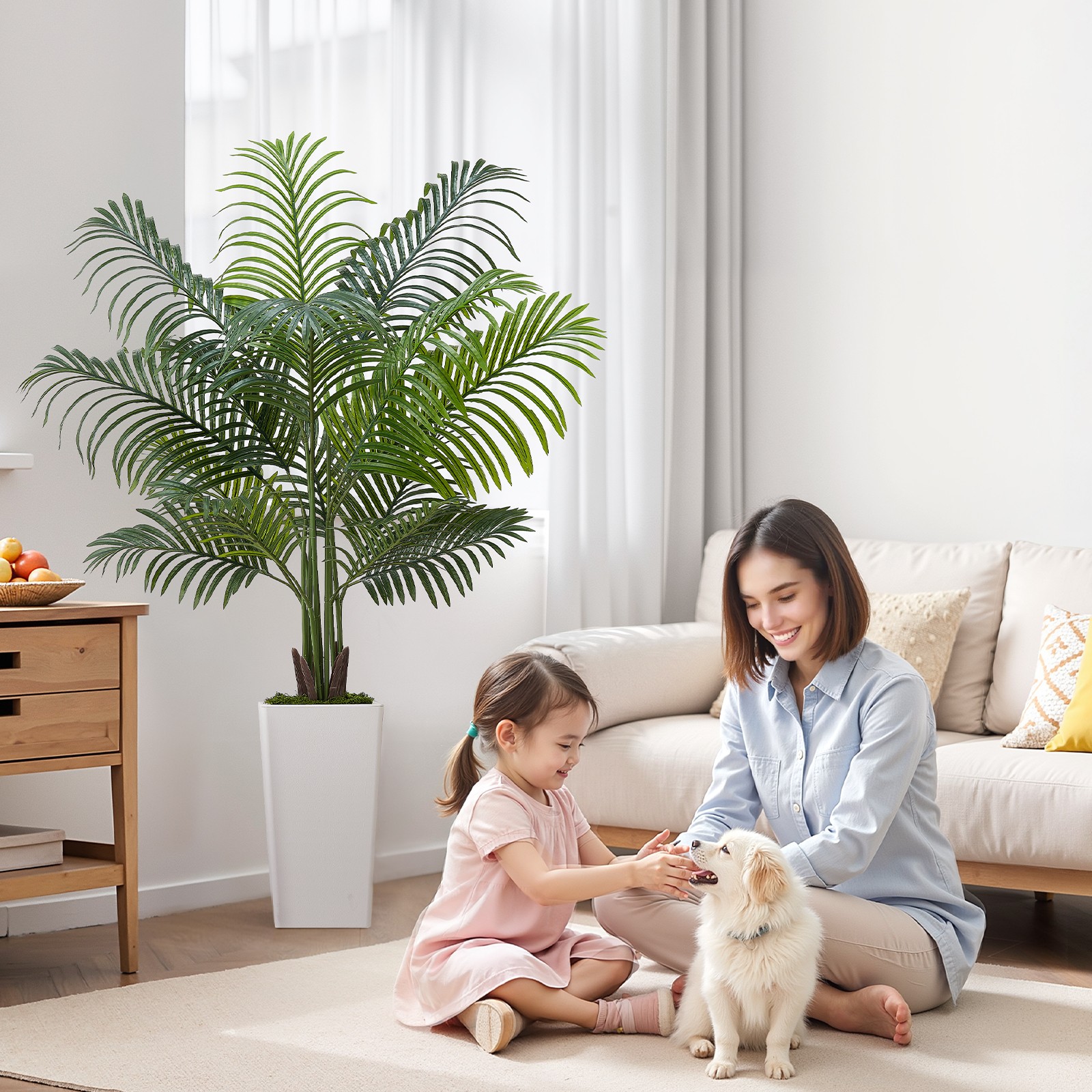 Uimoso 5ft Fake Areca Palm Tree with Pot for Indoor Decoration