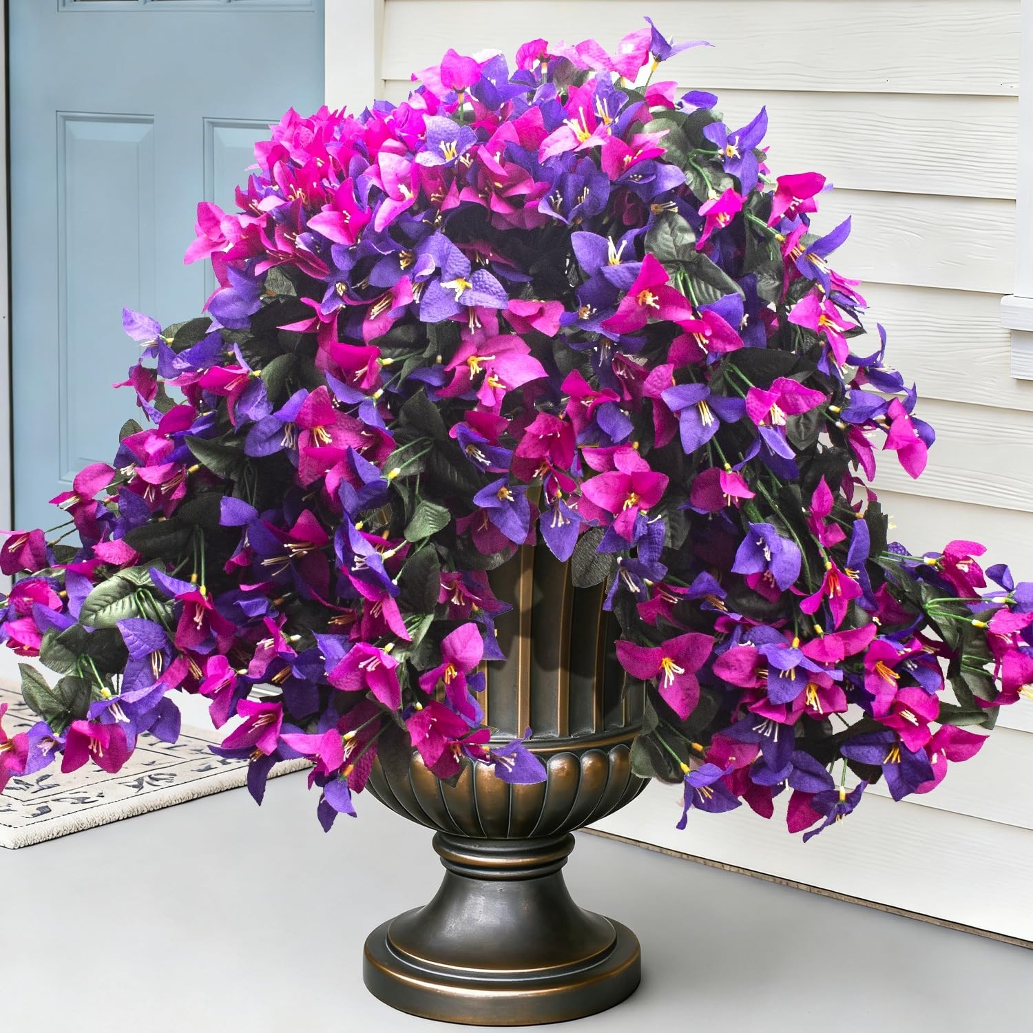 4 Pack UV Resistant Artificial Bougainvillea Flowers – Realistic Silk Hanging Pl