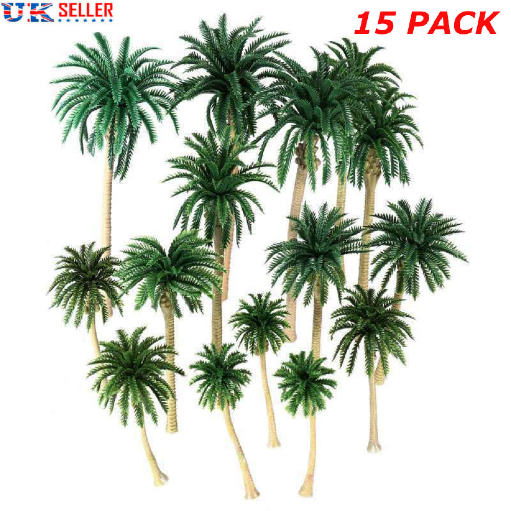 15PC Landscape Model Tree Scenery Model Coconut Palm Trees HO N Z Scale
