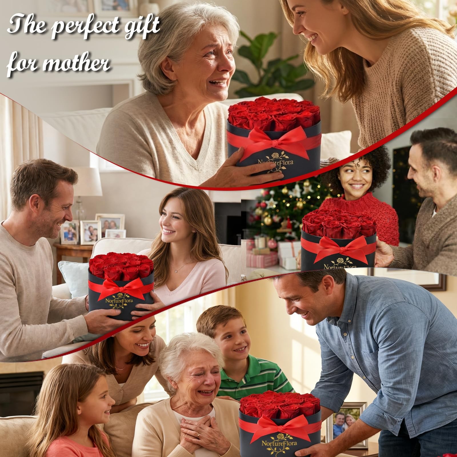 17 PCS Forever Preserved Red Roses Gift Real Flowers In Box Anniversary Her