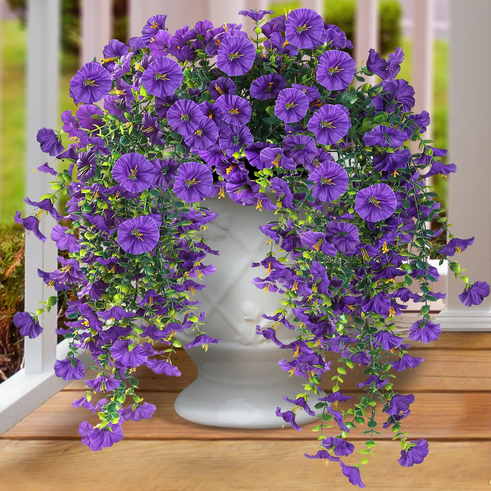 Artificial Fake Hanging Flowers Plants for Outdoor Outside Spring Summer Deco…