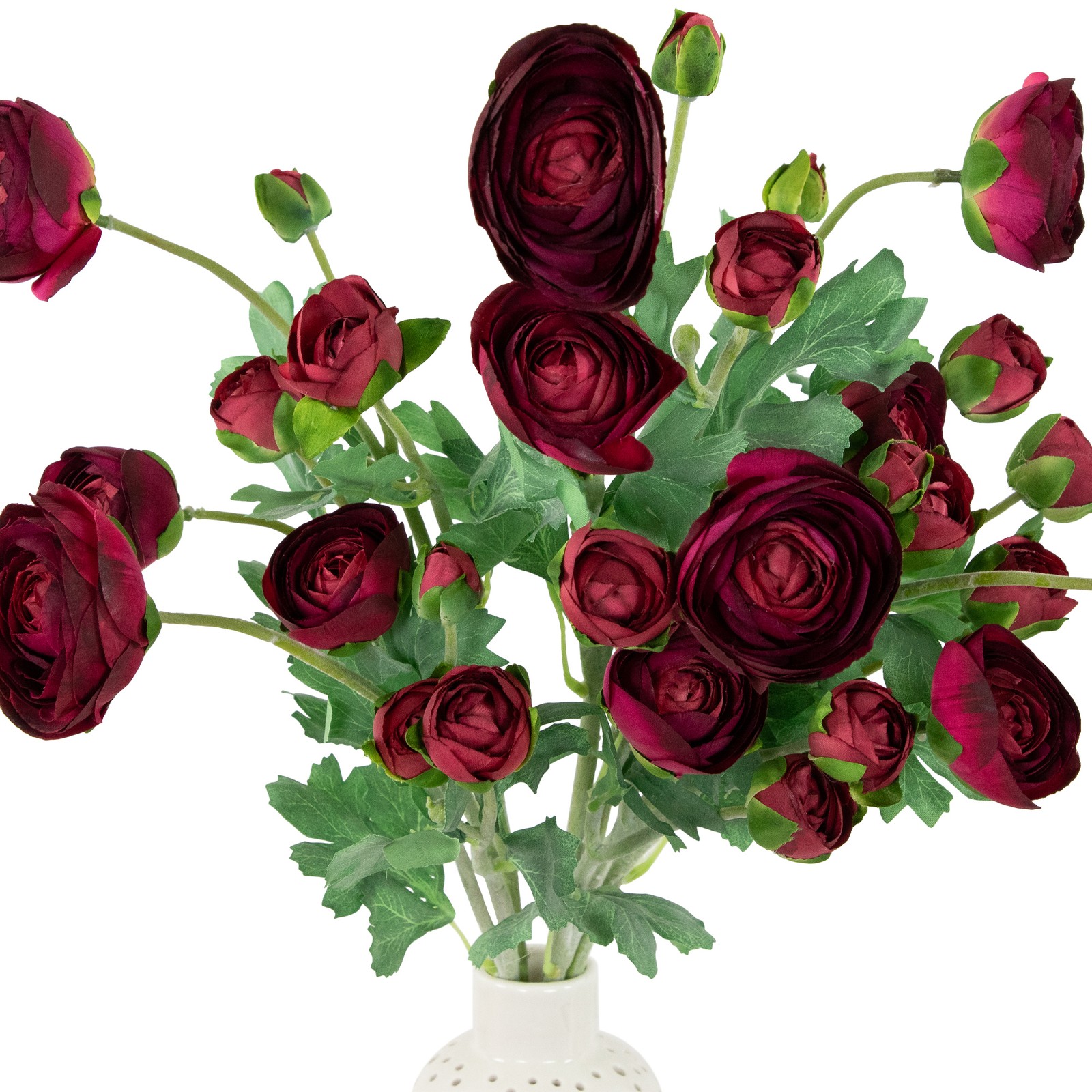 Northlight Real Touch™ Red Ranunculus Artificial Floral Sprays, Set of 6 – 21″