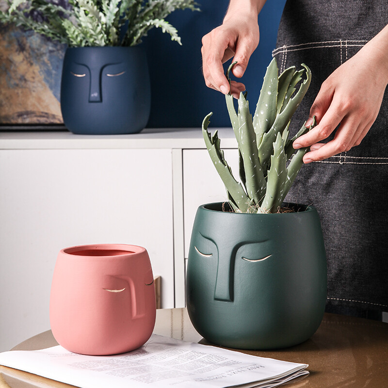 Unique Nordic Abstract Flower Pot – Modern Minimalist Plant Holder – Home Decor