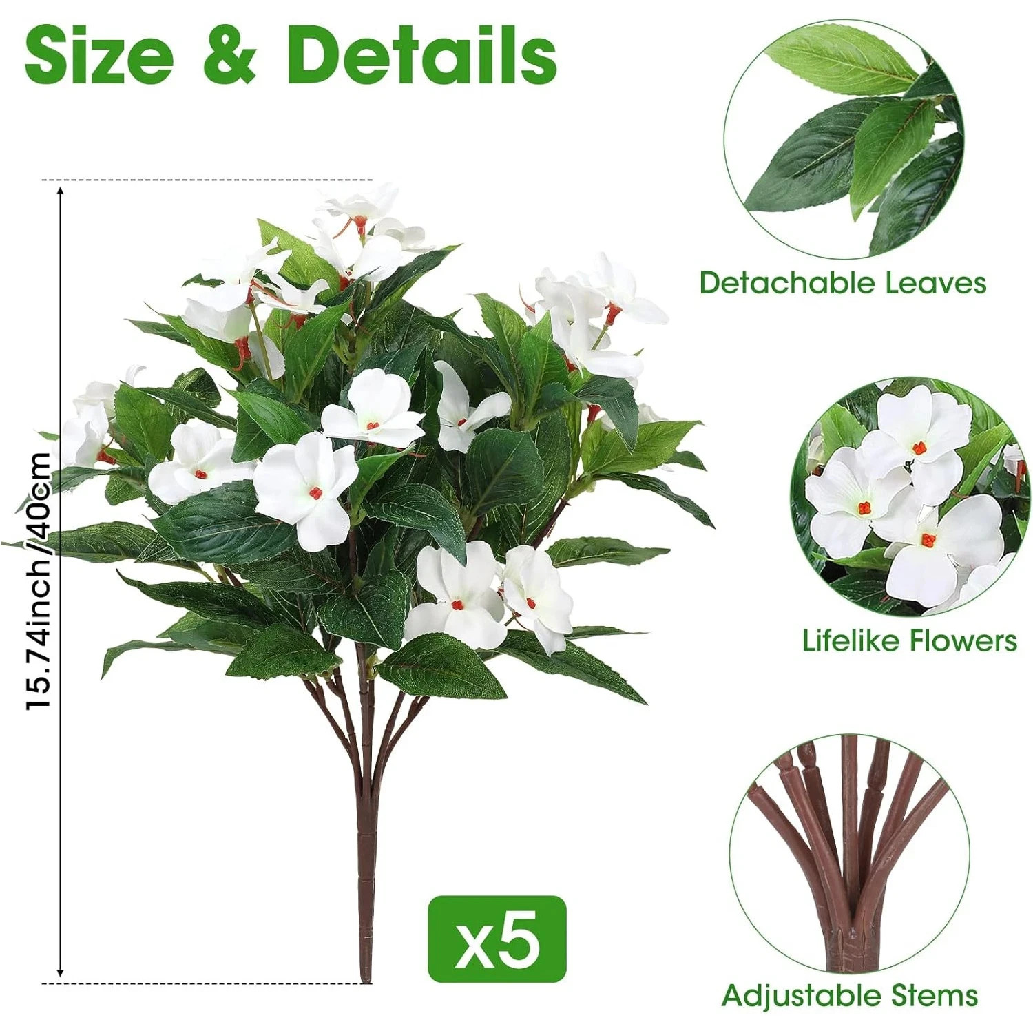 Silk Balsam Artificial Flowers High Quality Wedding Home Room Table Centre