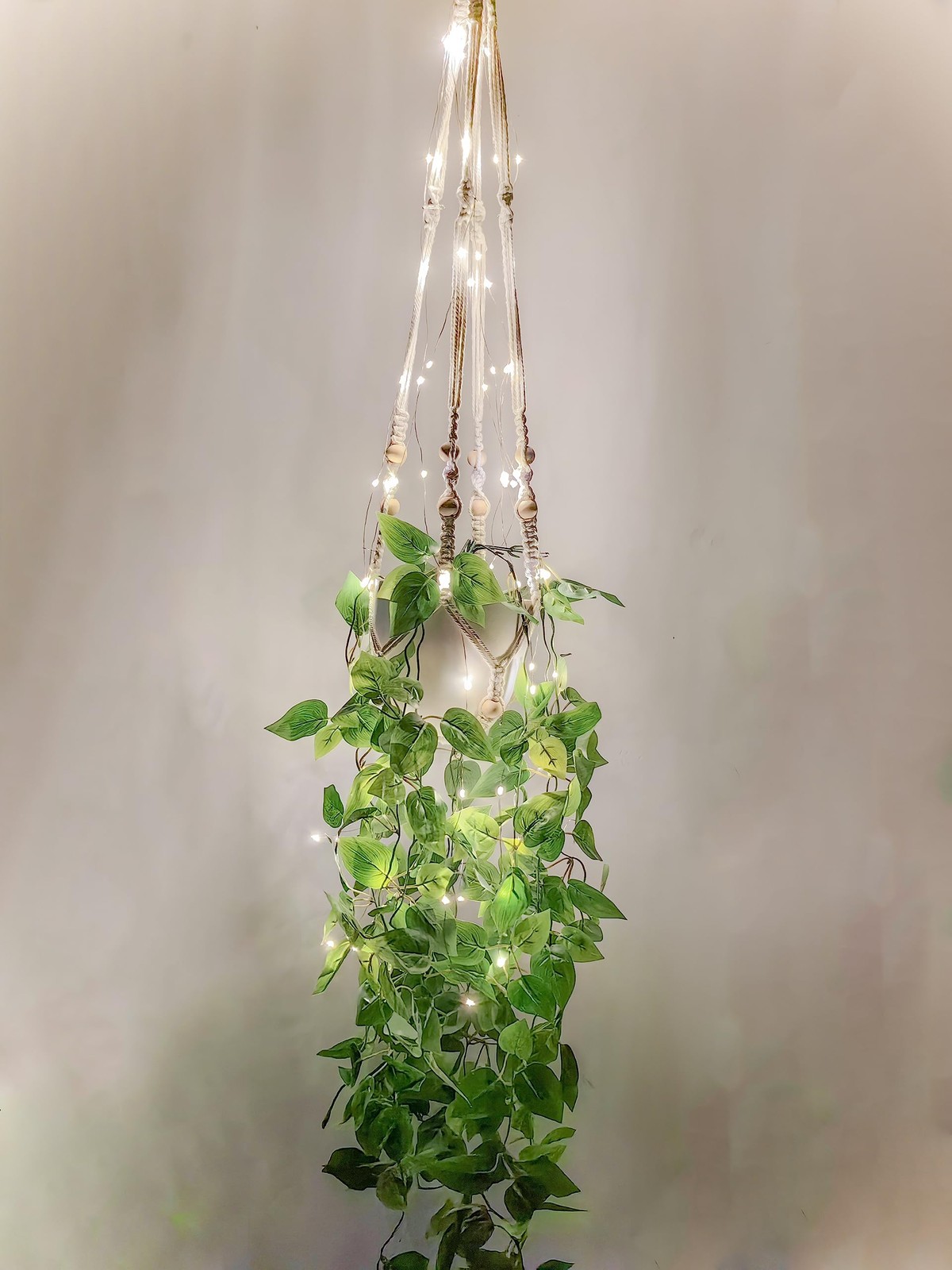 Comtelek Fake Hanging Plants with Lights Artificial Plants for Home Decor Mac…