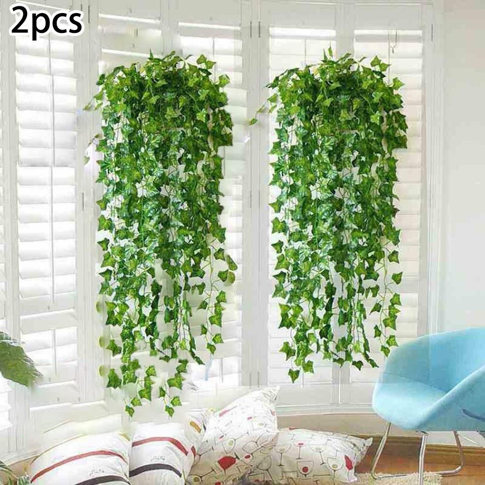 Artificial hanging plants Banisters Decor Doors Fake Floral Leaf Mirror