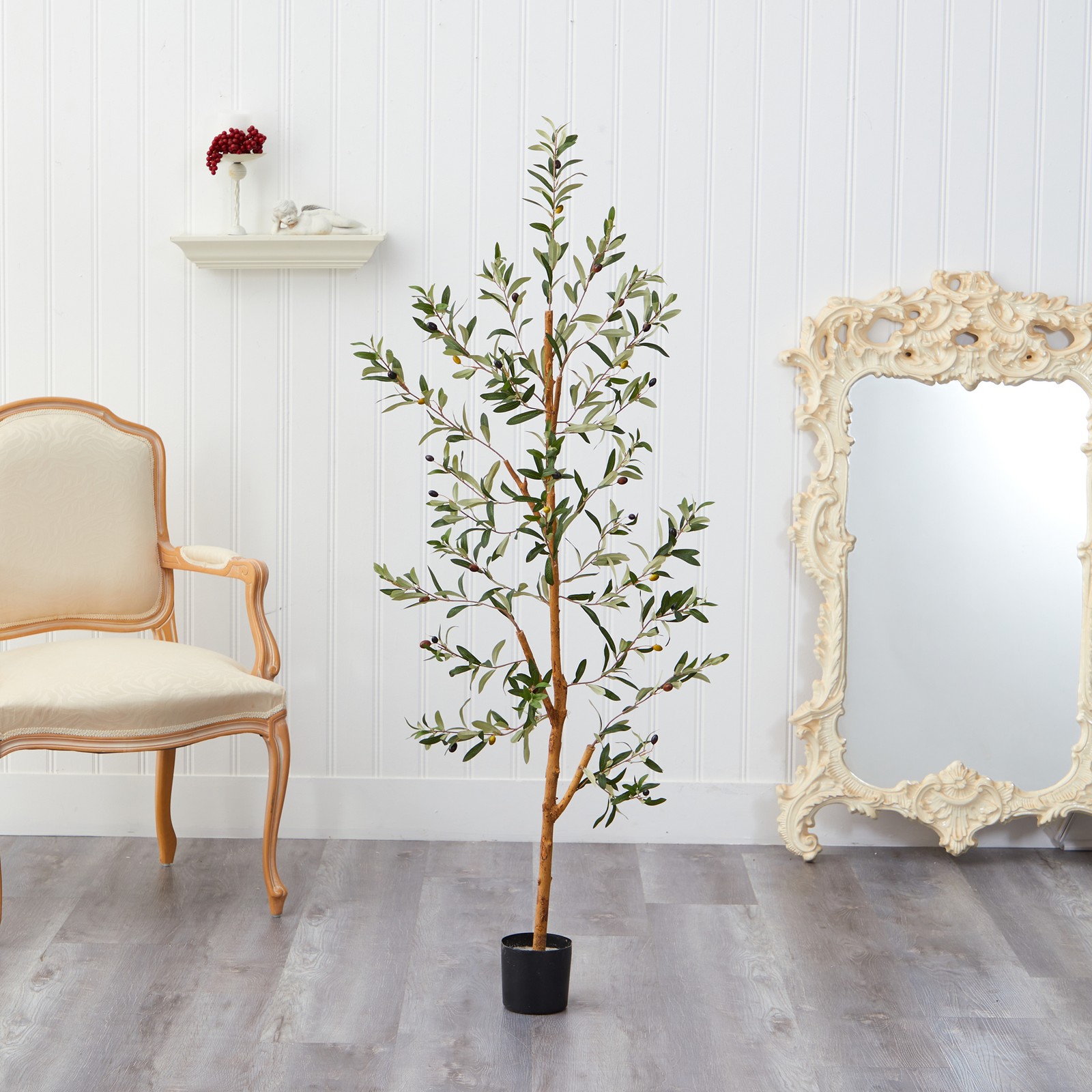 Nearly Natural 4.5ft Olive Artificial Tree in Green