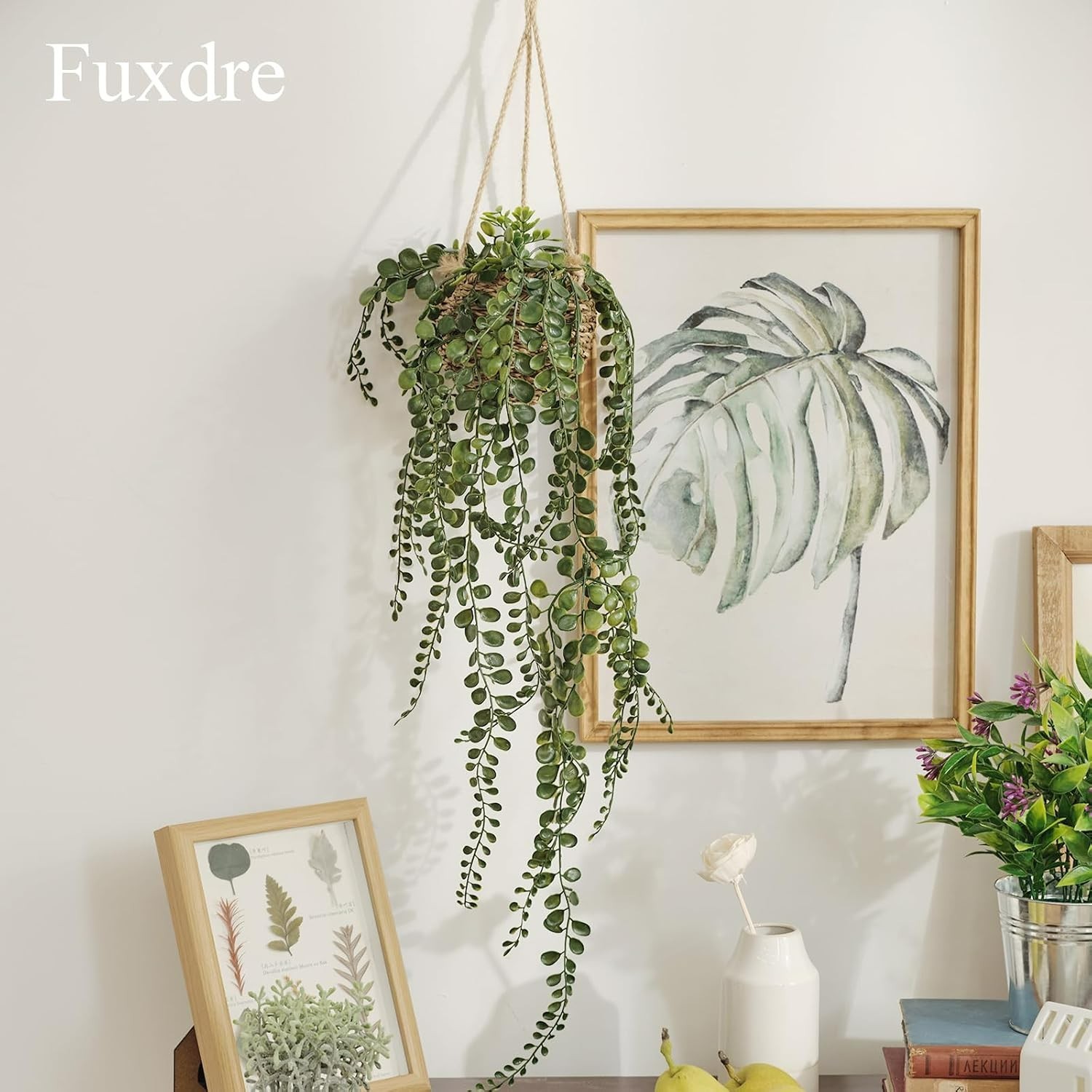 Charming 3 Pack Artificial Hanging Plants in Baskets for Stylish Home Decor