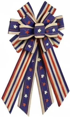 Independece Day Wreath Bows Patriotic Decor Bows for July 4th Wreath America Fla