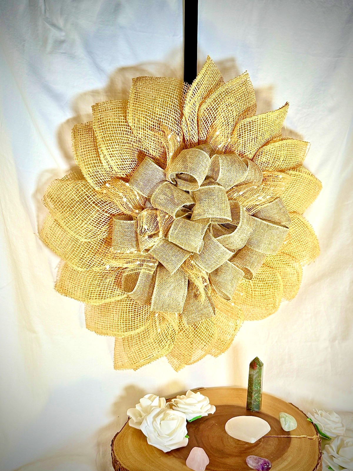 Burlap Sunflower Wreath – Summer Wreath – Handmade Door Hanger -Farmhouse Style