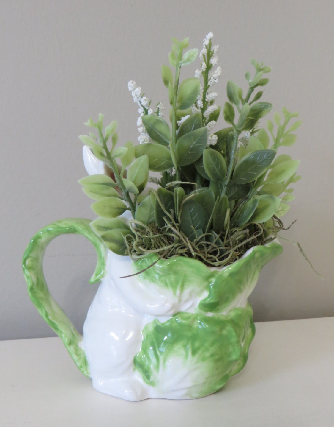 Easter Floral Arrangement in Small Decorative Ceramic Creamer – Home Decor #621