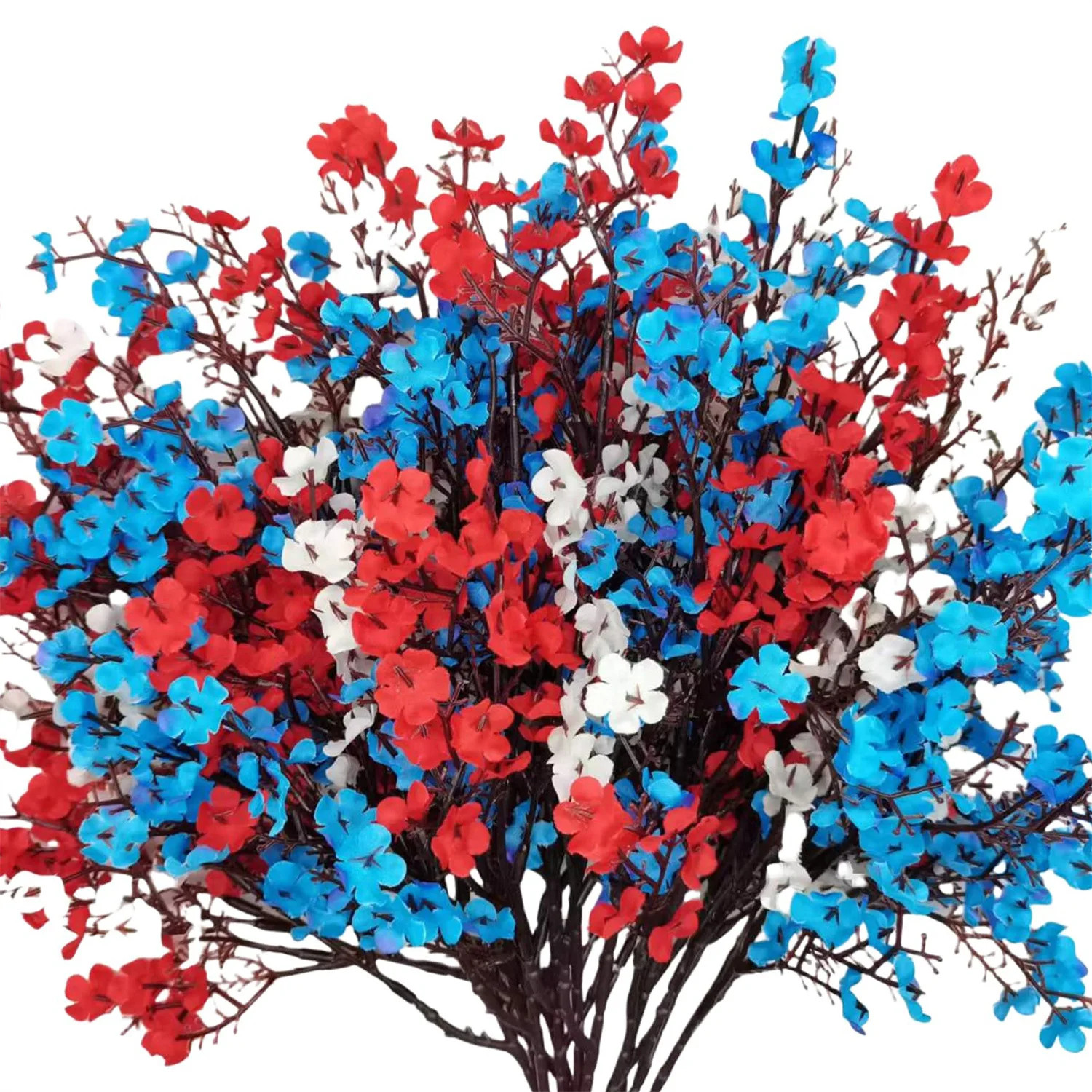 15pcs White Blue Red Mixed Color Artificial Flowers Gypsophila Fake Plants