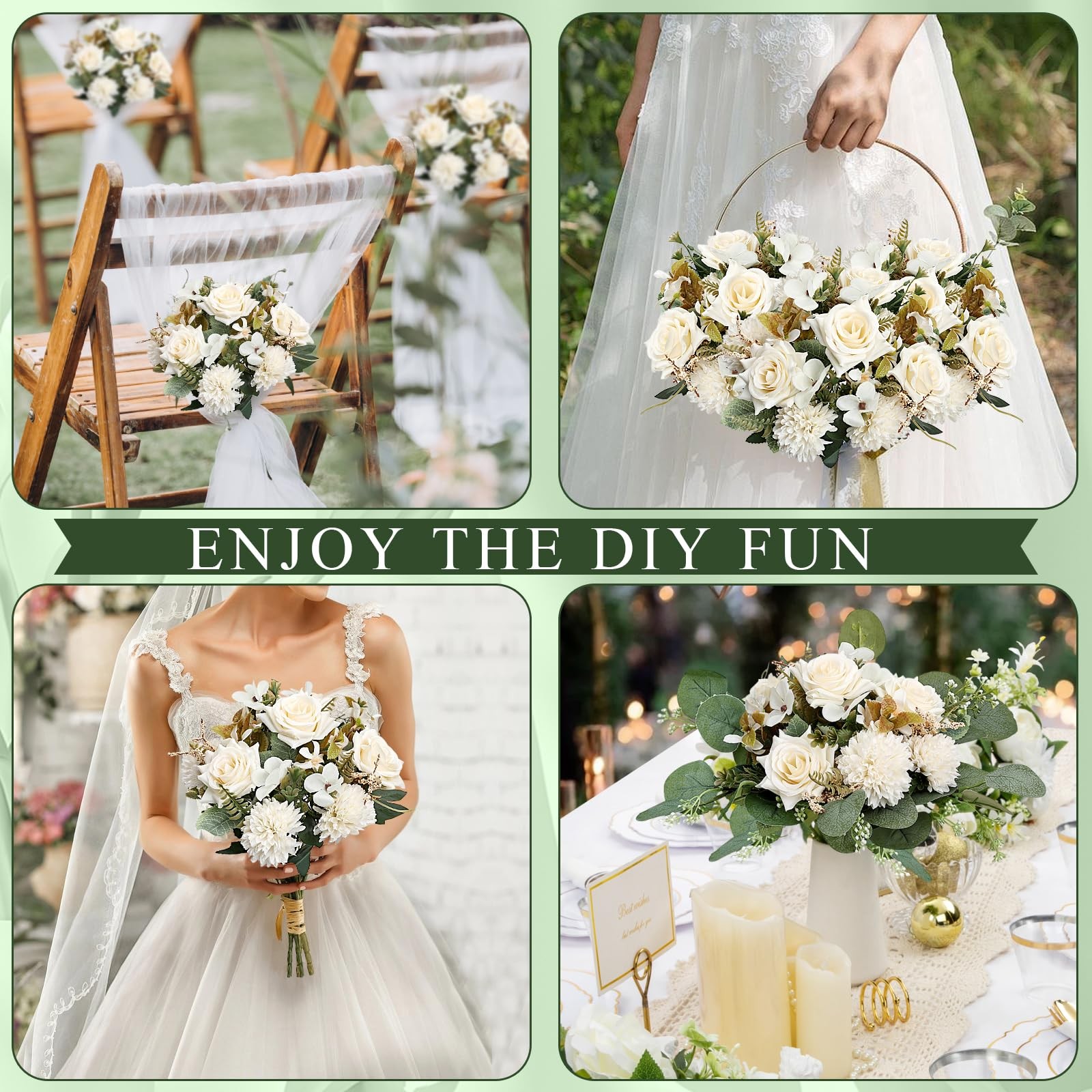 Artificial Peonies Flowers 12 Bundles Silk Chrysanthemum Flowers Fake Roses w…