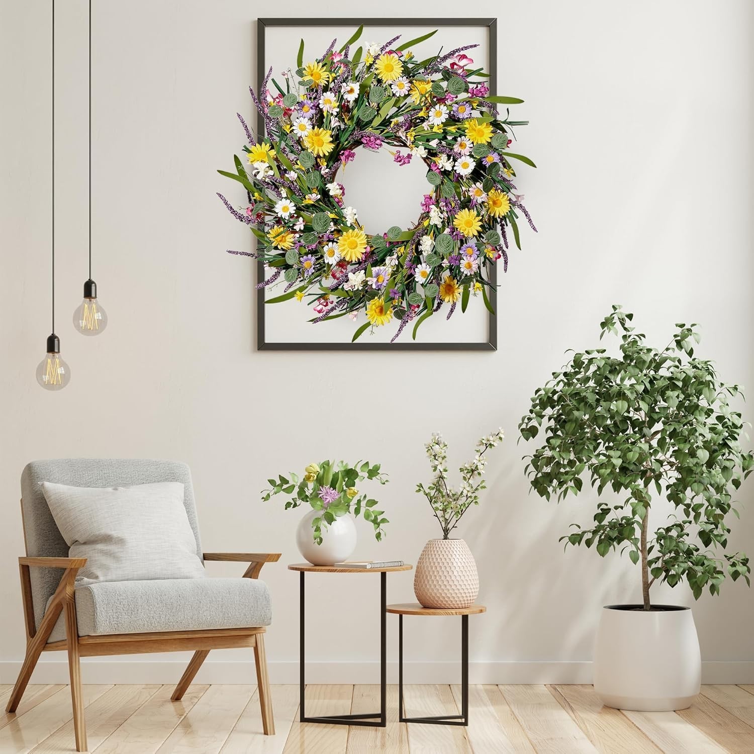 Handmade 22” Wildflower Wreath – Perfect for Homes, Weddings & Festivals