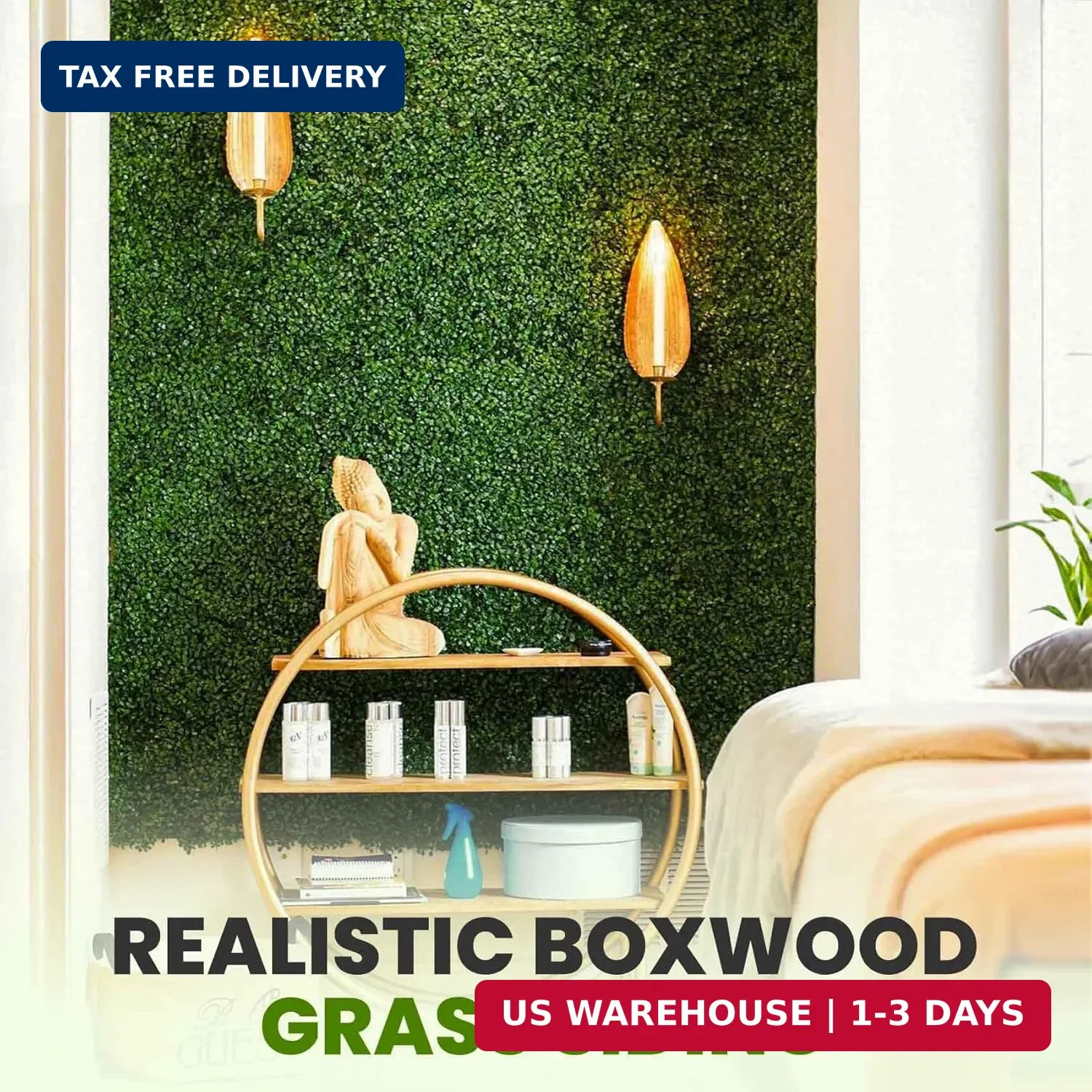 KASZOO Artificial Grass Wall Panel – 12 Pack 10″x10″ Boxwood Panels for Greenery