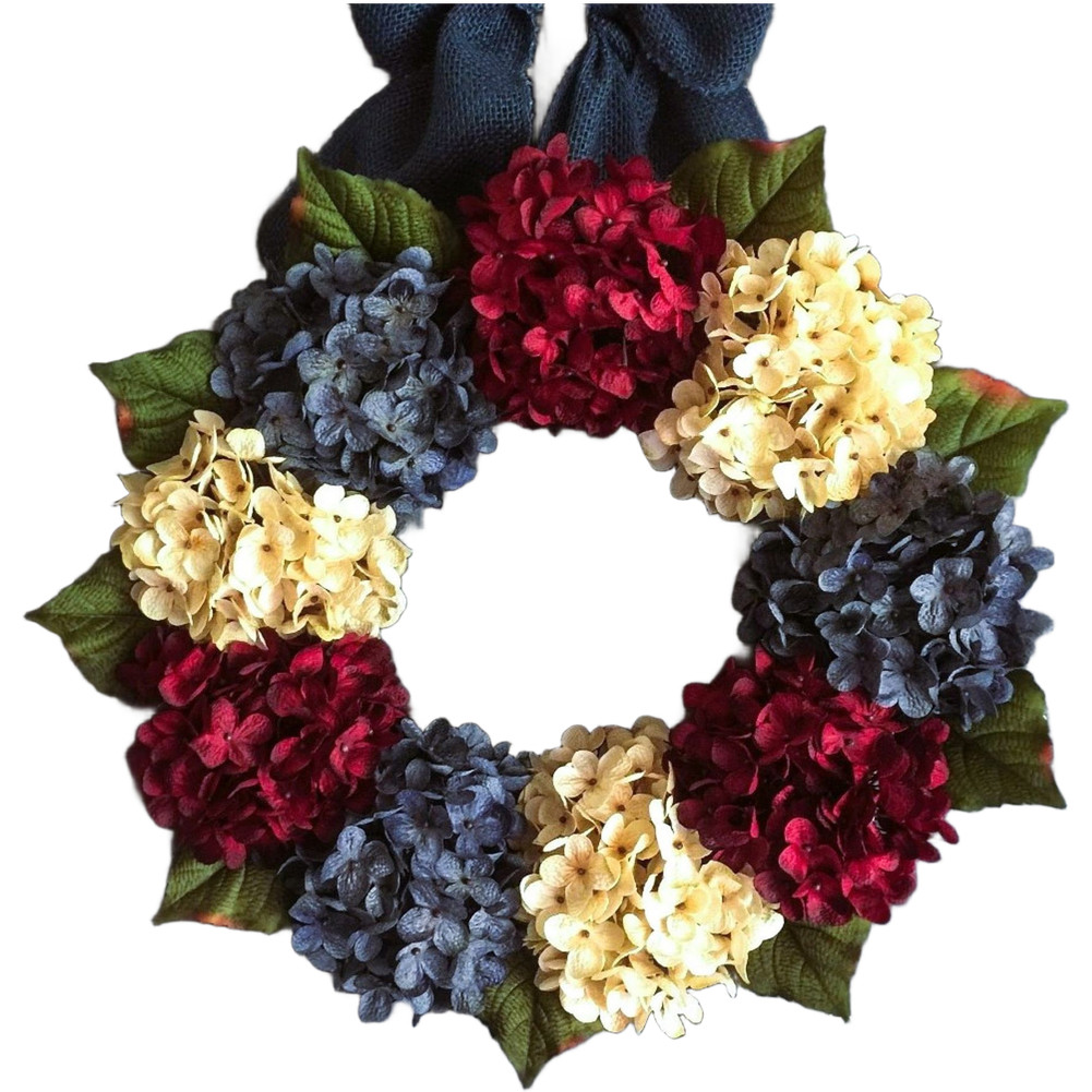 Hydrangea Wreath Outdoor Safe Lightweight Design Door And Wall Display