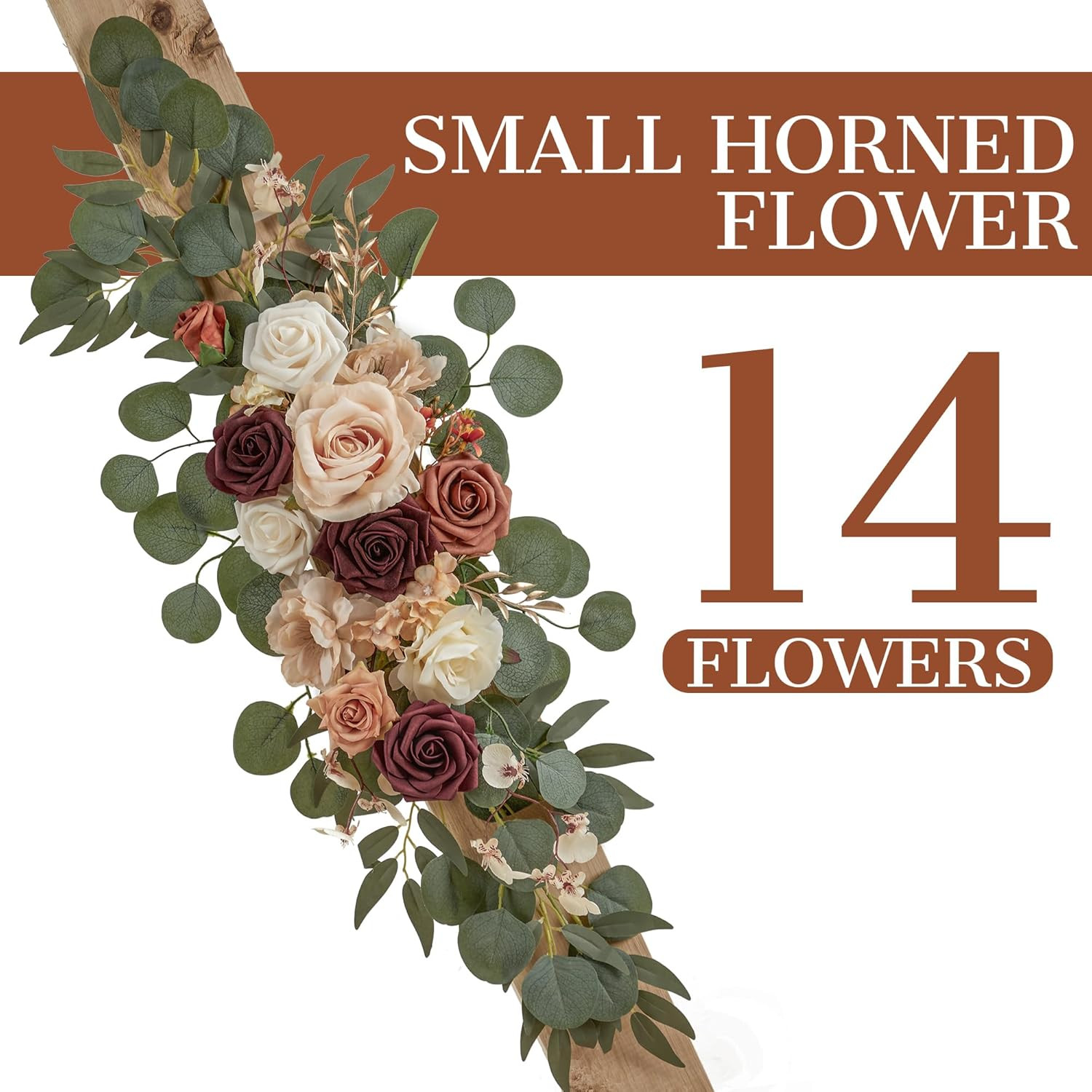 Terracotta & Champagne Floral Swag Set for Wedding Arch & Reception Decor