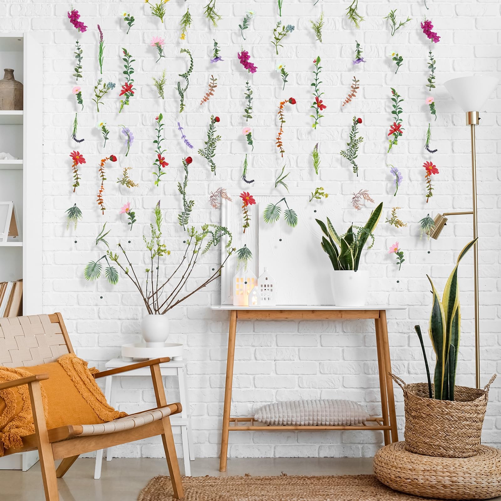 6 Pcs 35.4 ft Flower Garlands Artificial Wildflower Vines Floral Hanging Back…