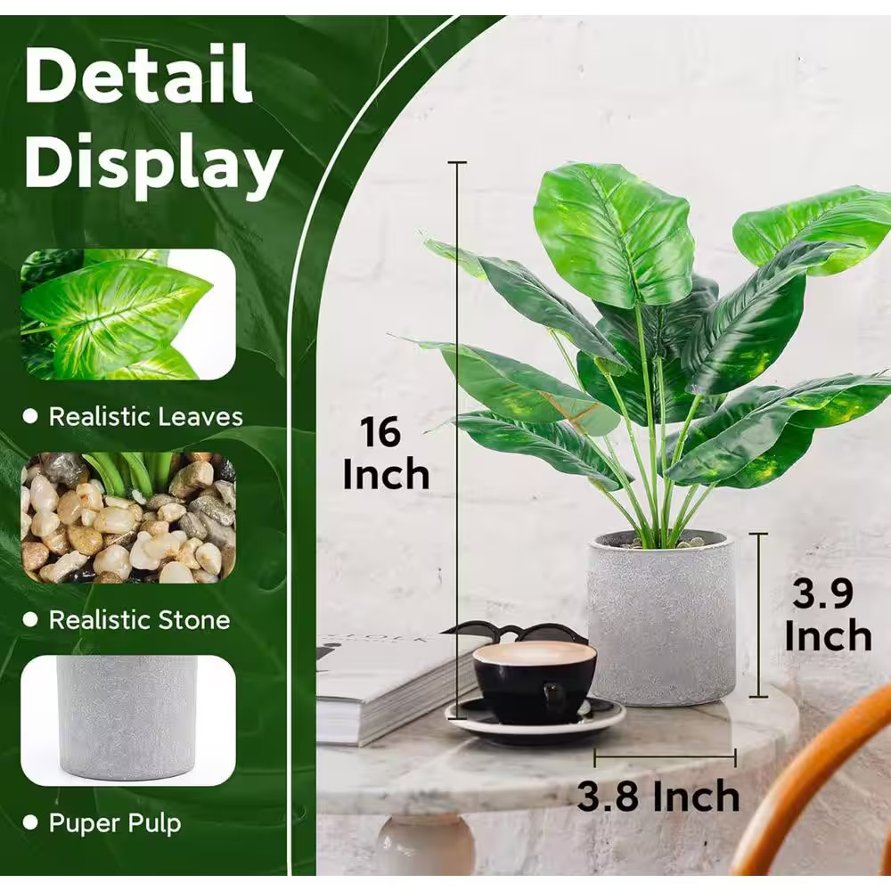 11 In. Artificial Greenery Leaf Tropical Fake Plants(2-Pack)