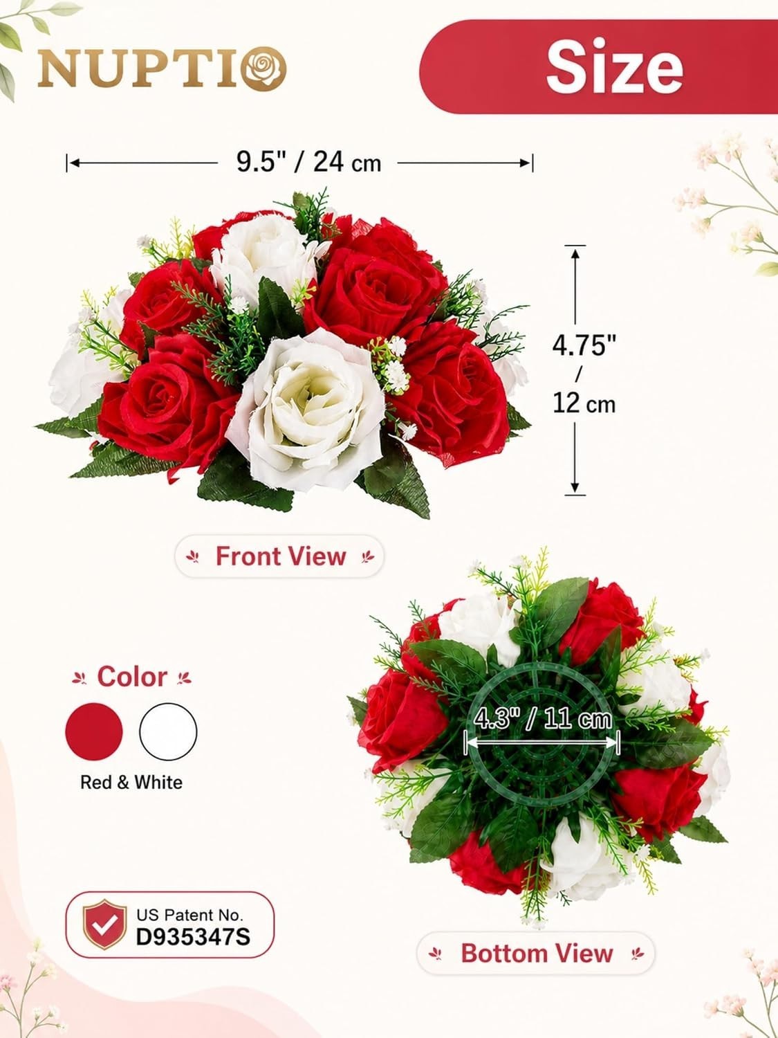 Artificial Flower Balls for Centerpieces – 15 Heads