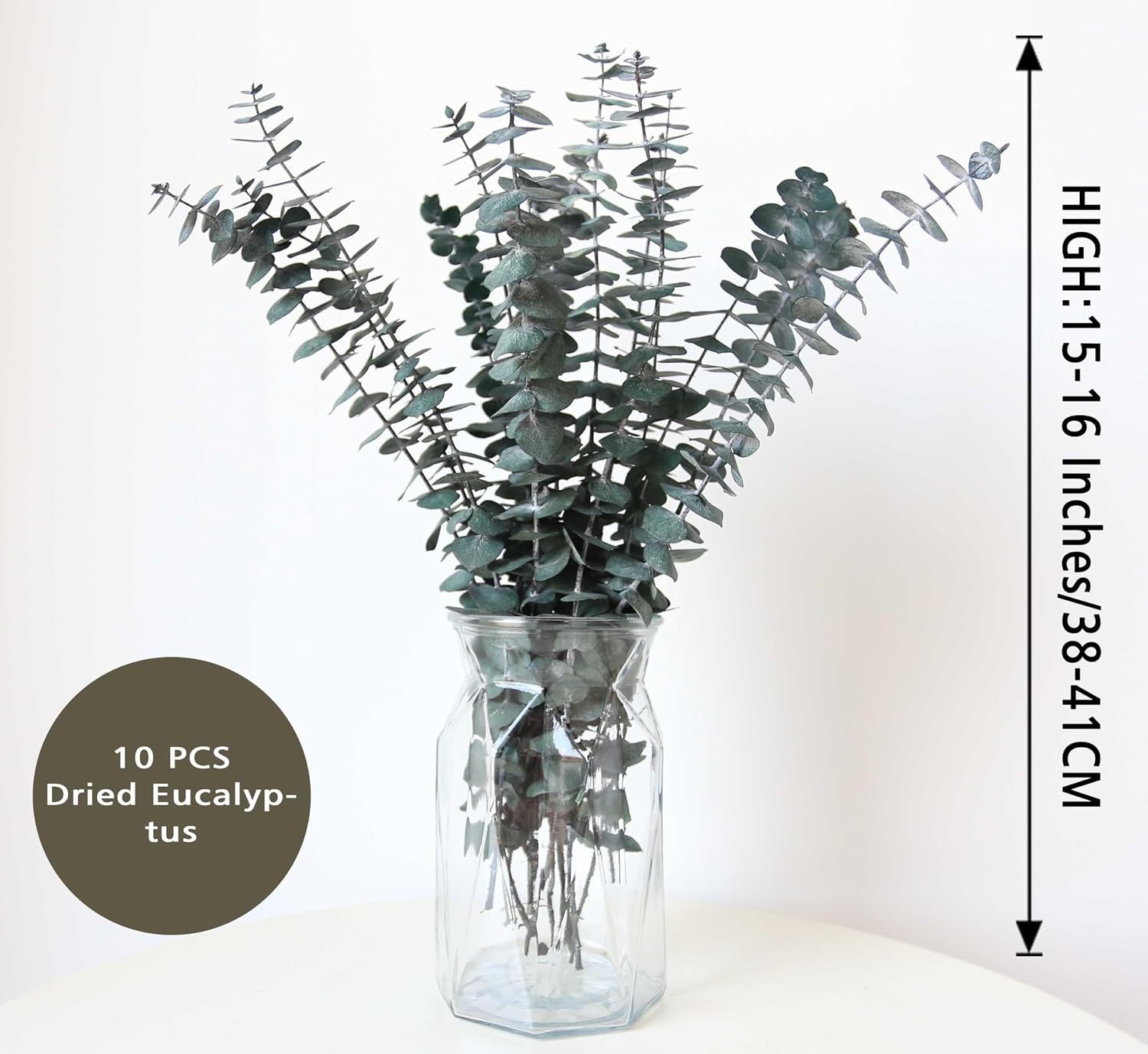 10 PCS Dried Eucalyptus Stems for Shower Bathroom Decor 15-16″ Real Leaves Br…