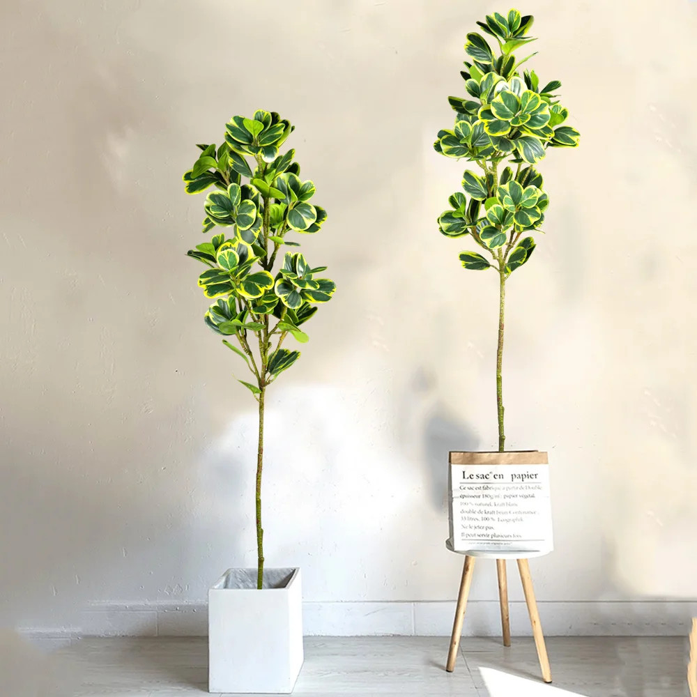 76cm/115cm Artificial Ficus Tree Fake Tropical Plants Plastic Rubber Branch