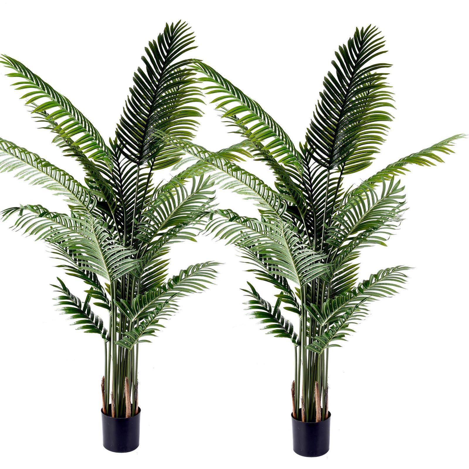 2PCS 6ft Large Artificial Palm Tree Tropical Plants 18 Branch Outdoor Home Decor