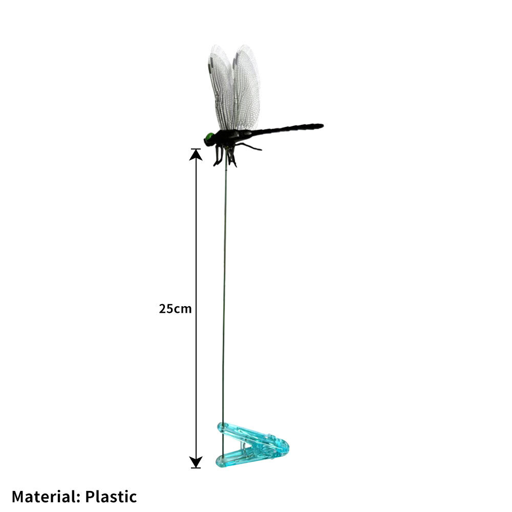 Fake Dragonfly Rod Clip, 3D Dragon Fly Garden Stakes & Hat Simulation Decor US