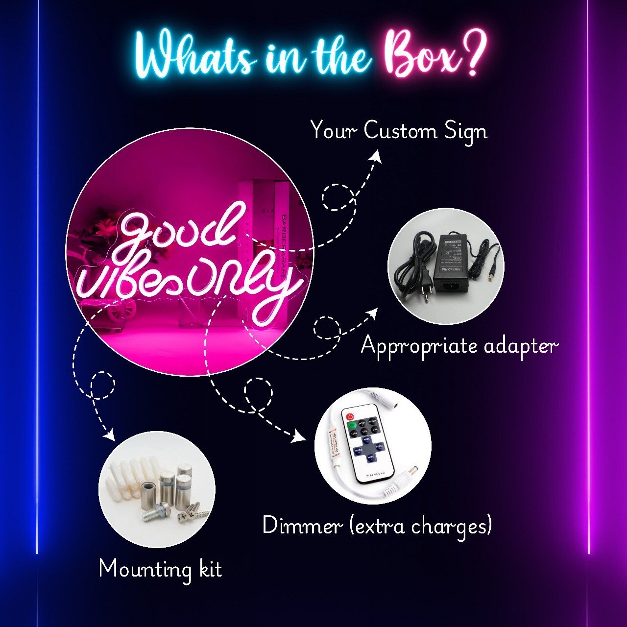 Custom Neon LED Sign – Personalized Neon Sign for Wedding, Birthday, Business