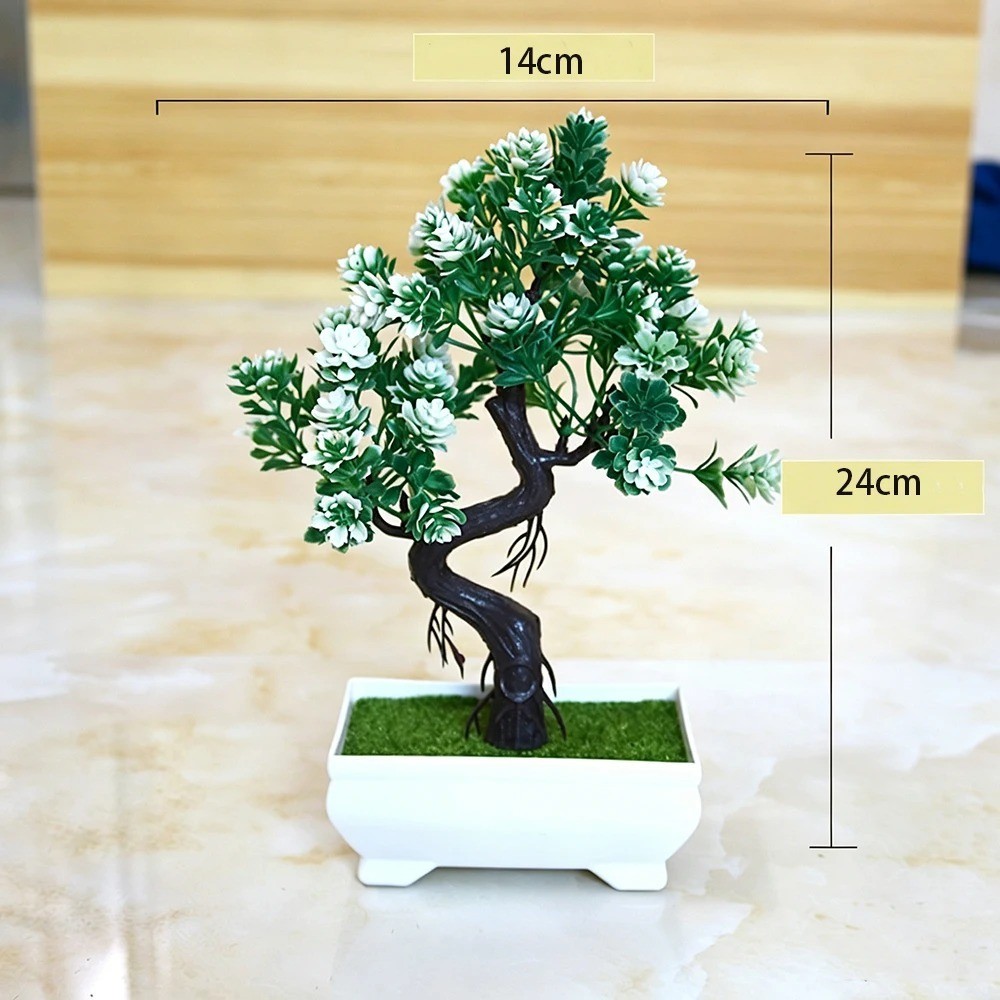 Artificial Potted Bonsai Tree Fake Plant Home Office Wedding Decor Ornament