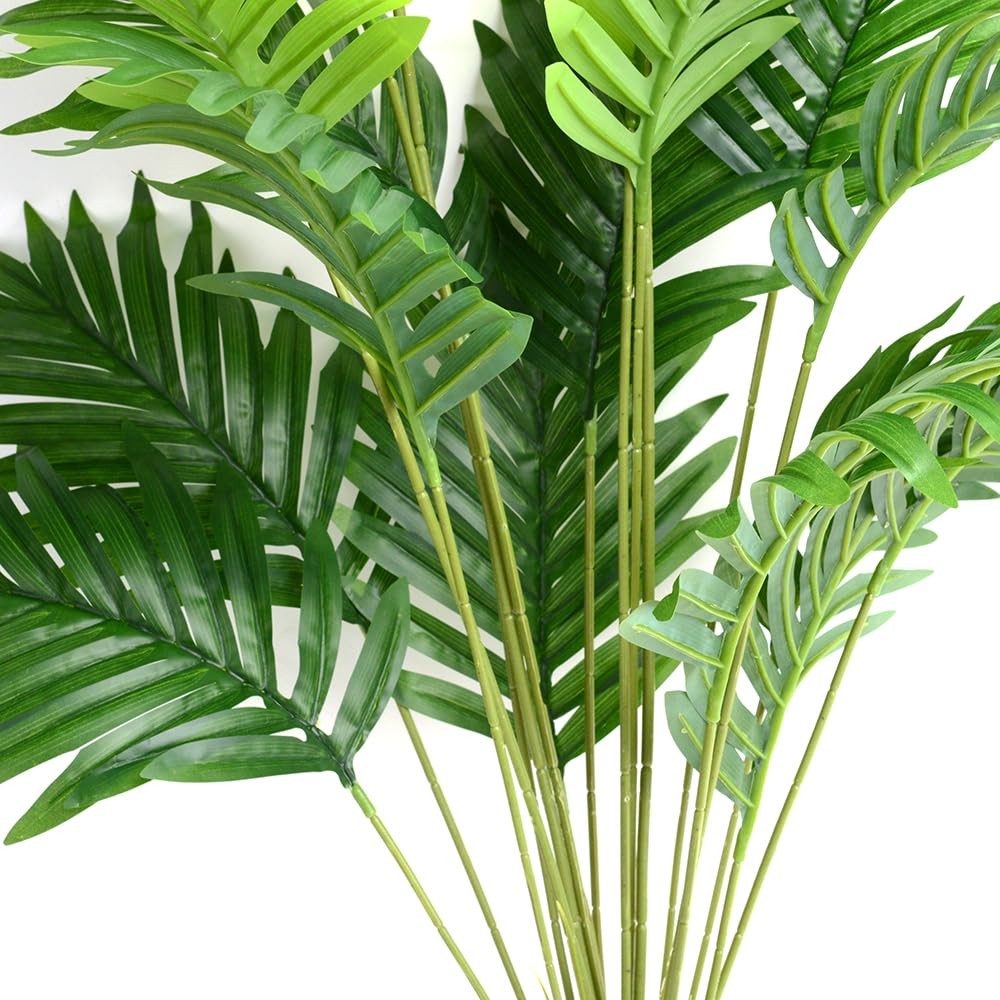 2pack Artificial Palm Leaves Tree Branches Fake Palms Frond Faux Tropical Pla…