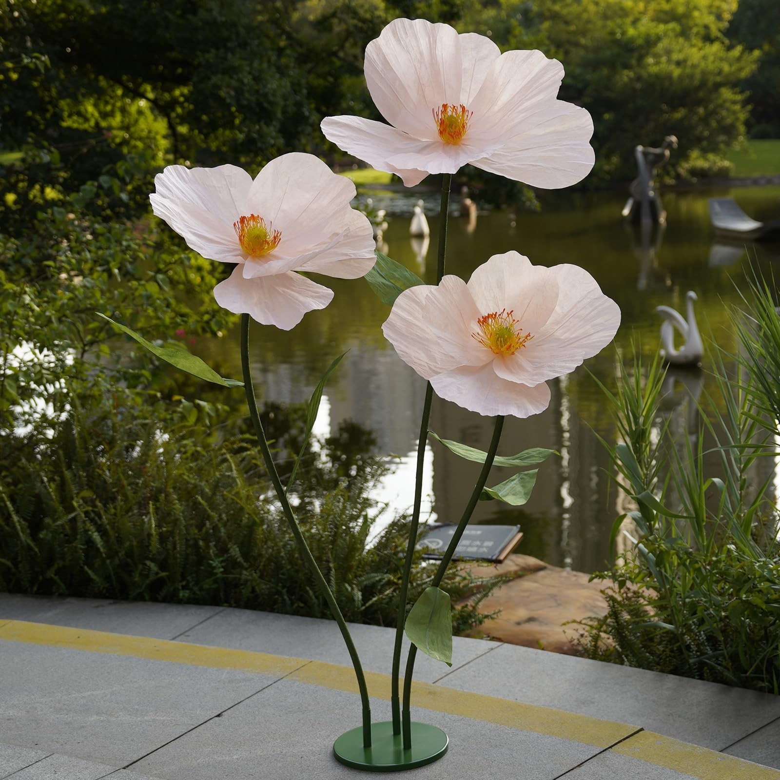 Large Paper Giant Flowers for Home Decor, Handcrafted Poppy Fake Flowers for Eve