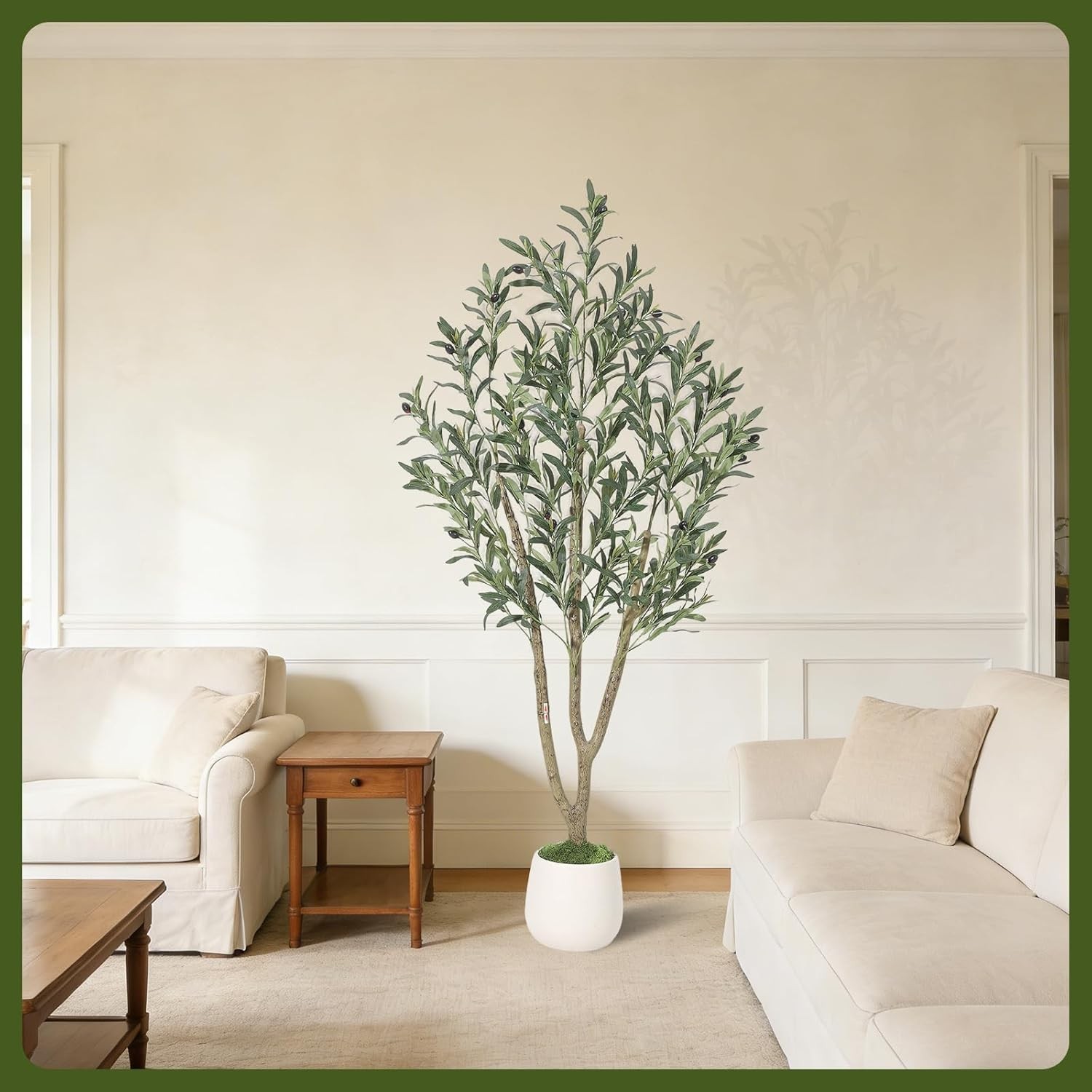 5/6/7FT Artificial Olive Tree Indoor with Moss and Planter Pot Faux Fake Home