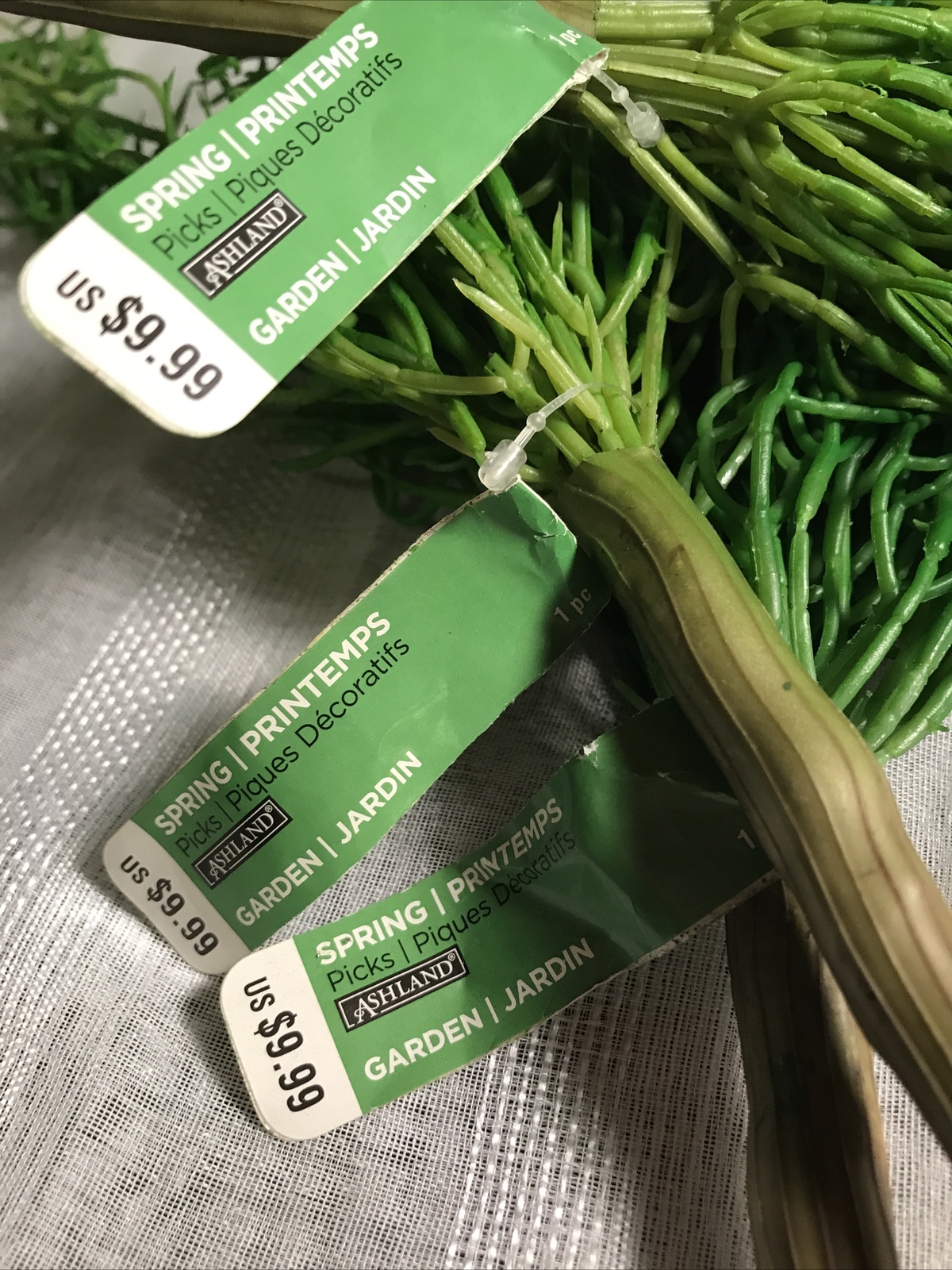 Ashland FAUX GREENERY LOT of 3 Stems NEW Green Picks Foliage Decor Centerpiece