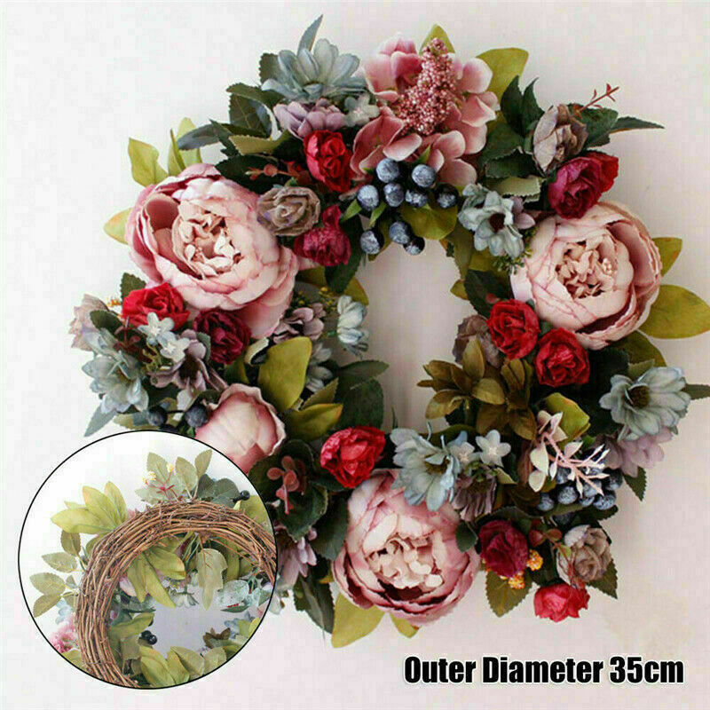 35cm Creativity Artificial Flowers Wreath Peony Garland Door Wreath Home Decor