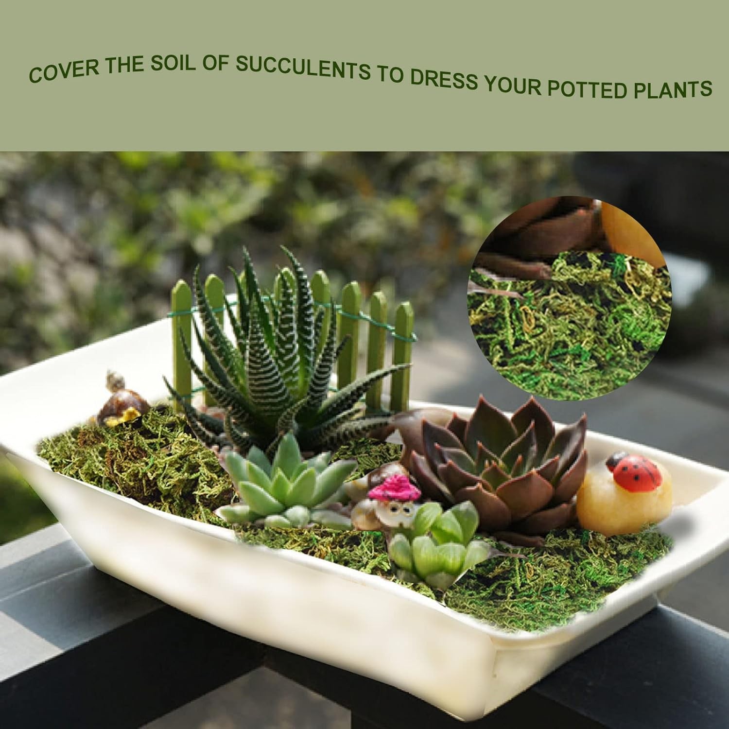 Fake Moss Artificial Moss for Potted Plants Greenery Moss(4OZ) Home Decor Fairy
