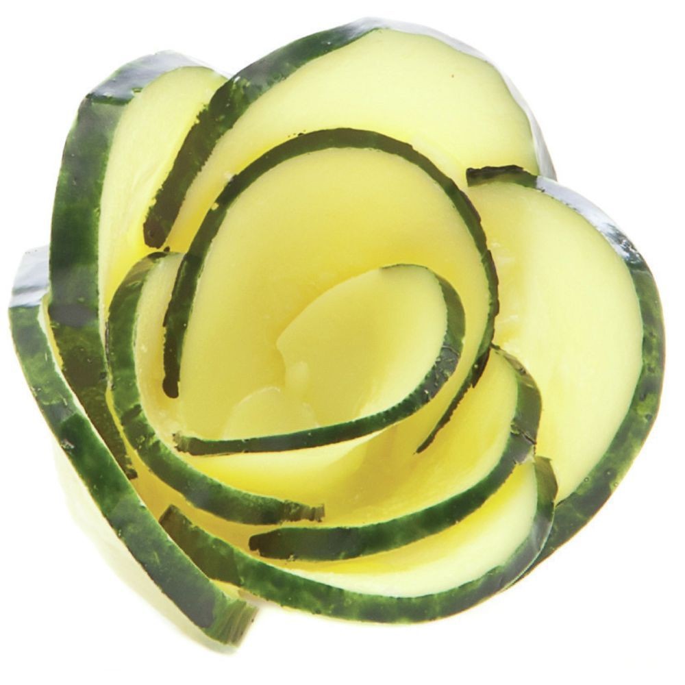 Replica Cucumber Rose Green Plastic – 3 1/2″Dia x 2 1/2″H