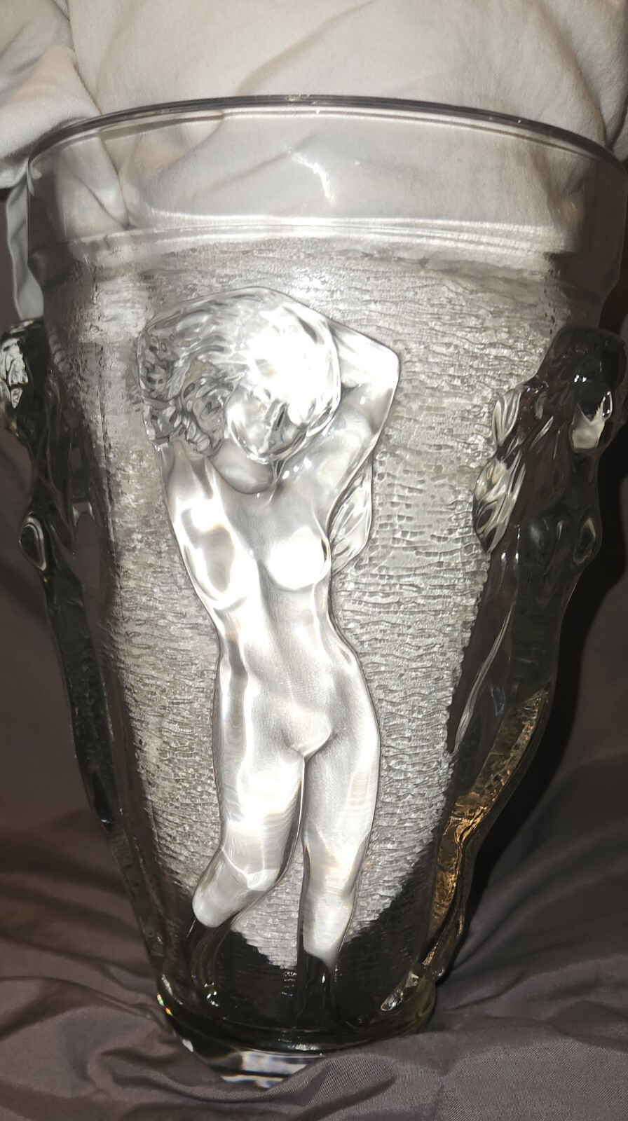 3D Dancing Nude Women Flower Vase HEAVY THICK GLASS