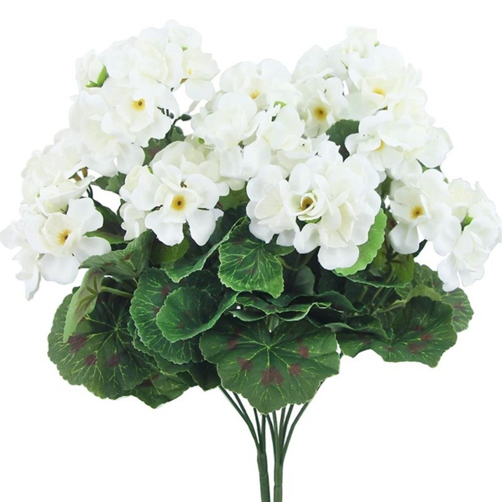 Red Red White Begonia Flower 36cm Plastic Table Decor for Wedding Event