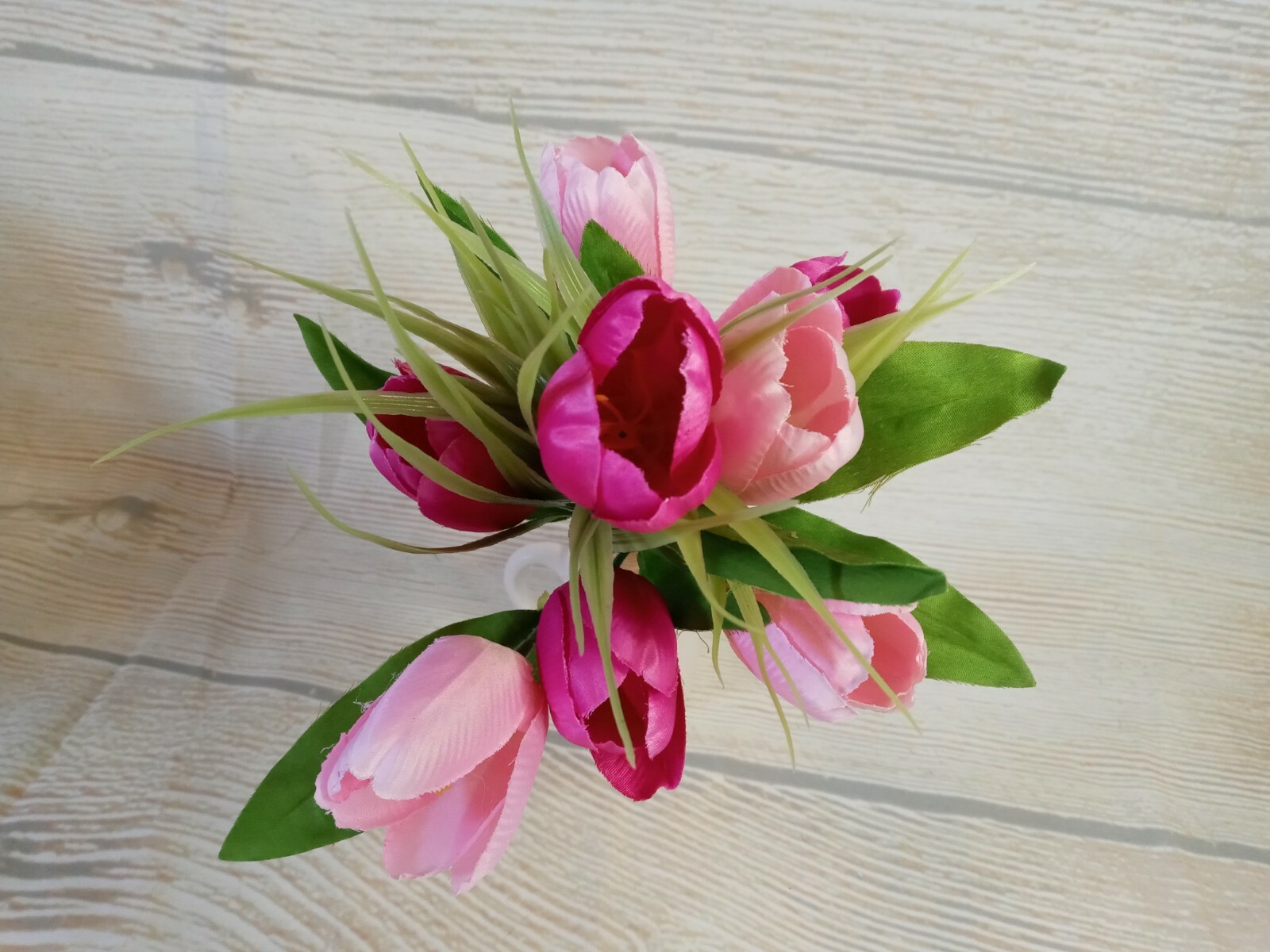 New! Spring Tulips Artificial Flower Bushes Decor Pink Crafts Wreath Vase Floral