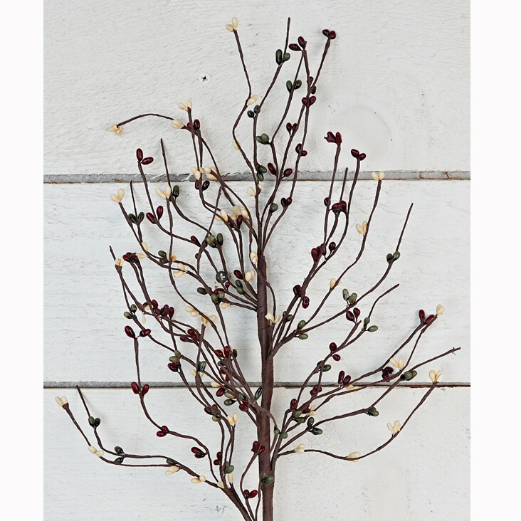 Pip Berry Pick / Spray 20″ High – Farm House – Burgundy Green Cream – Christmas